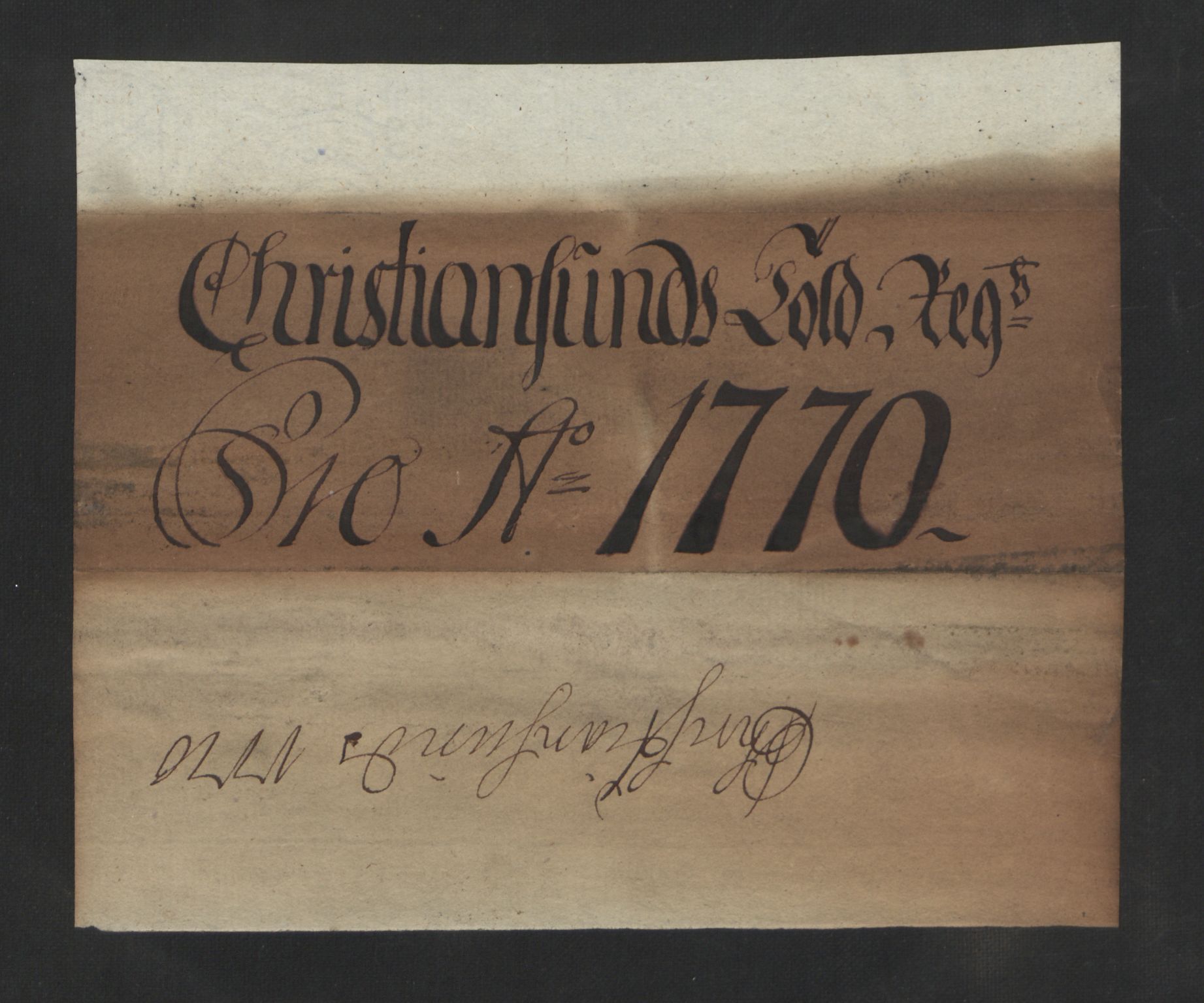 Generaltollkammeret, tollregnskaper, AV/RA-EA-5490/R32/L0027/0001: Tollregnskaper Kristiansund / Hovedtollbok, 1770