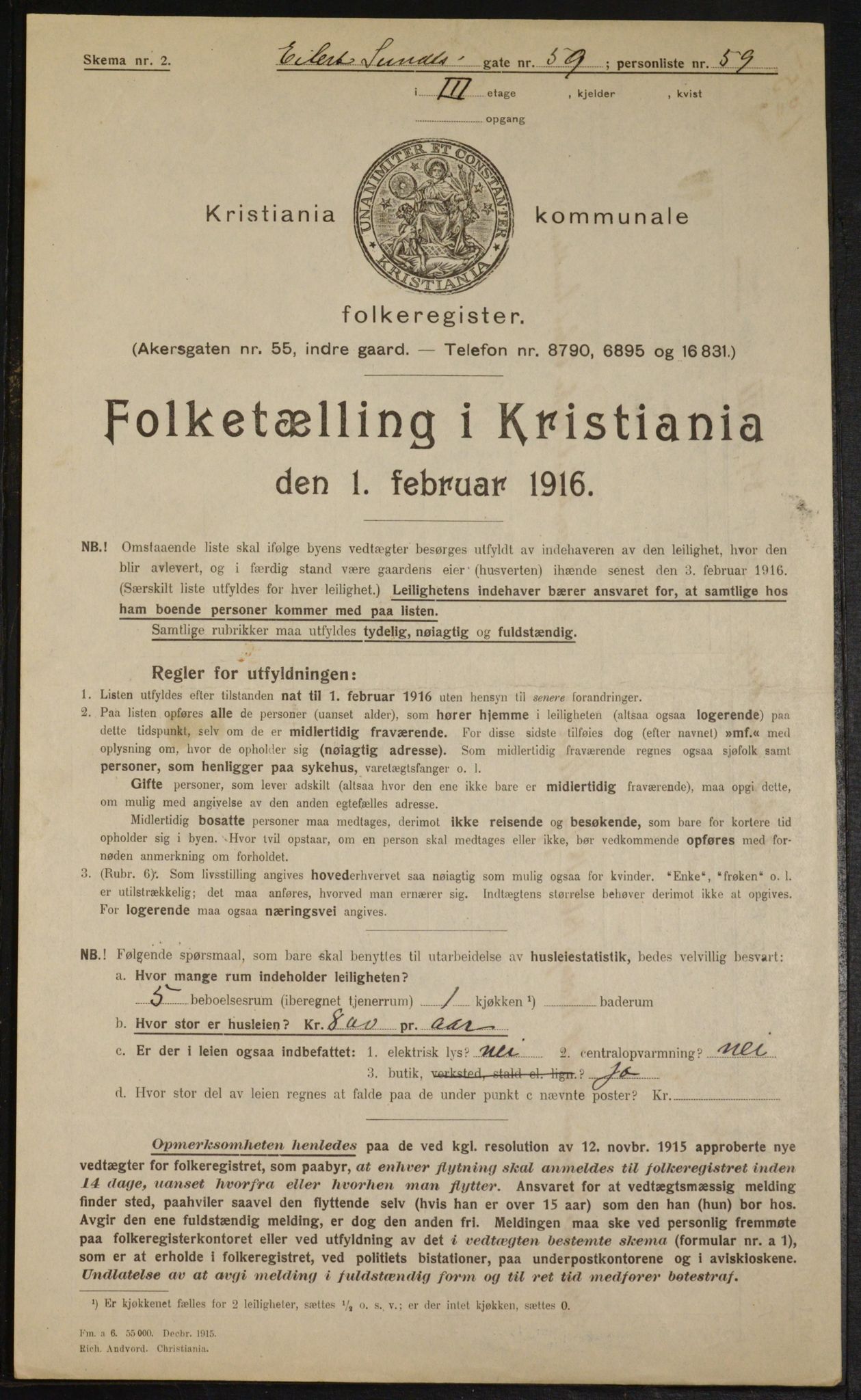 OBA, Kommunal folketelling 1.2.1916 for Kristiania, 1916, s. 19773