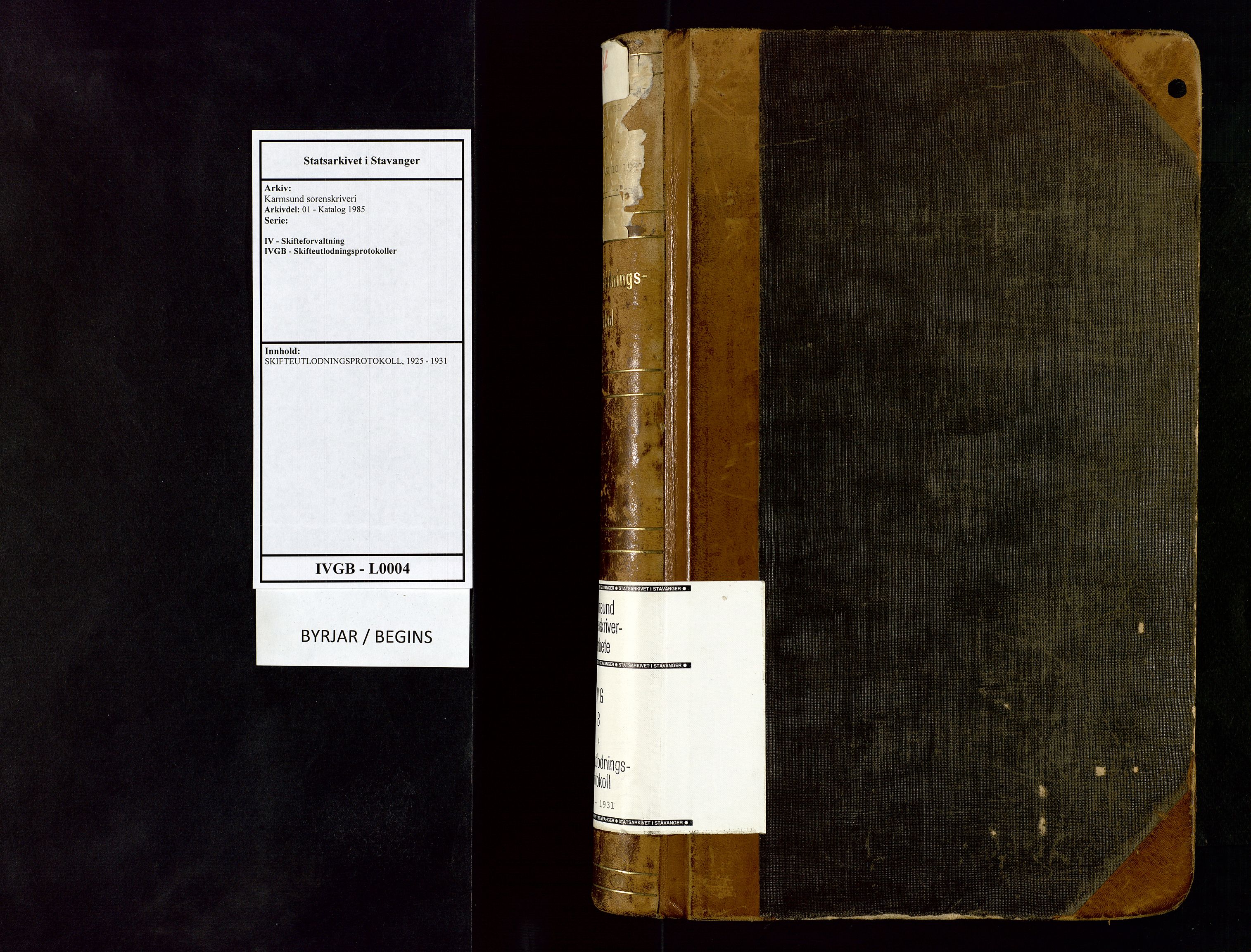 Karmsund sorenskriveri, AV/SAST-A-100311/01/IV/IVGB/L0004: SKIFTEUTLODNINGSPROTOKOLL, 1925-1931