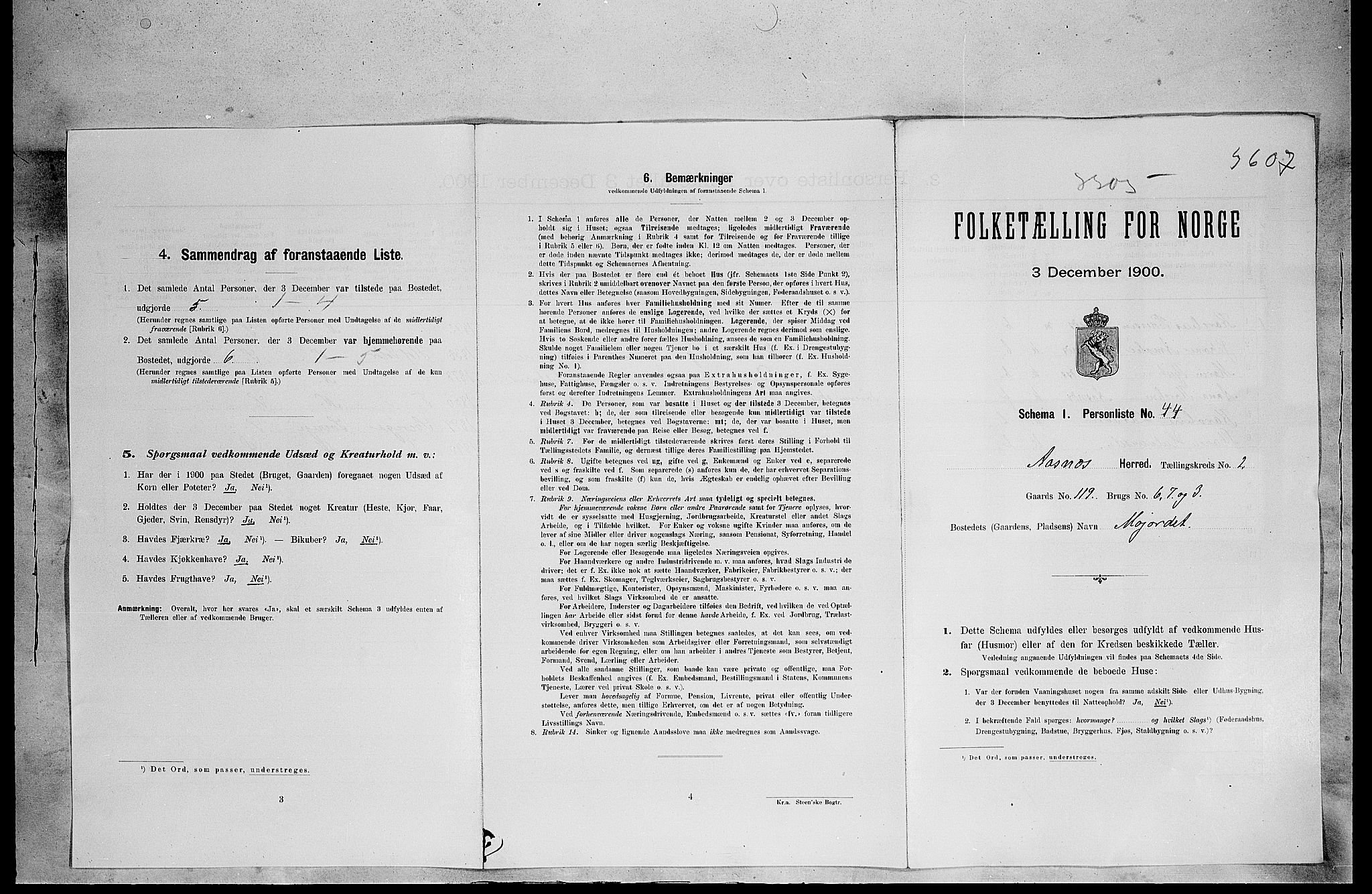 SAH, Folketelling 1900 for 0425 Åsnes herred, 1900, s. 62