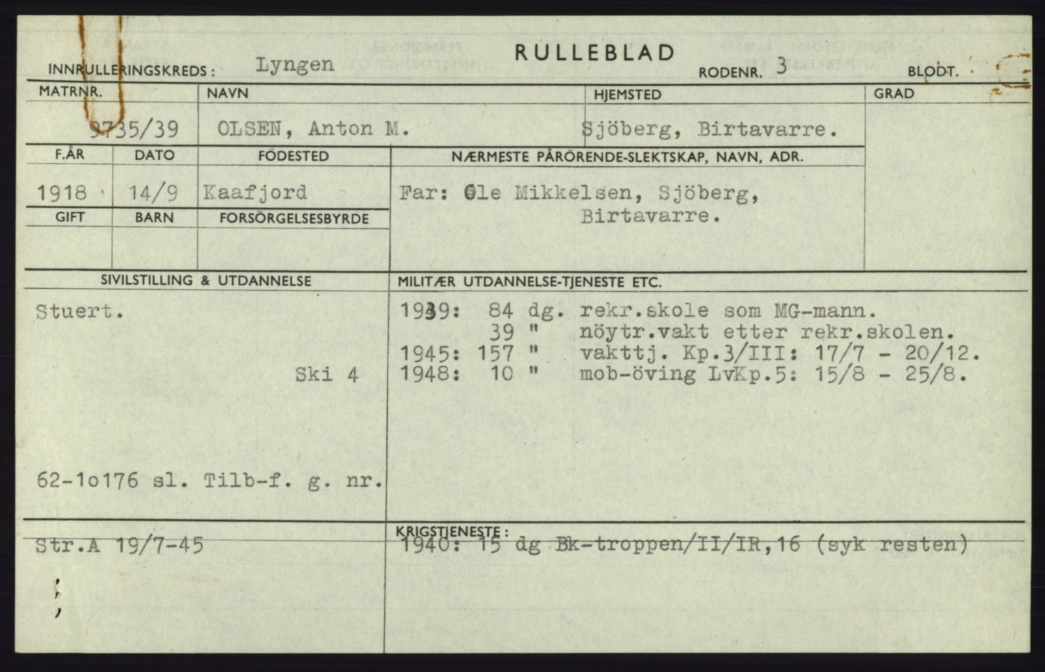 Forsvaret, Troms infanteriregiment nr. 16, AV/RA-RAFA-3146/P/Pa/L0023: Rulleblad for regimentets menige mannskaper, årsklasse 1939, 1939, s. 983