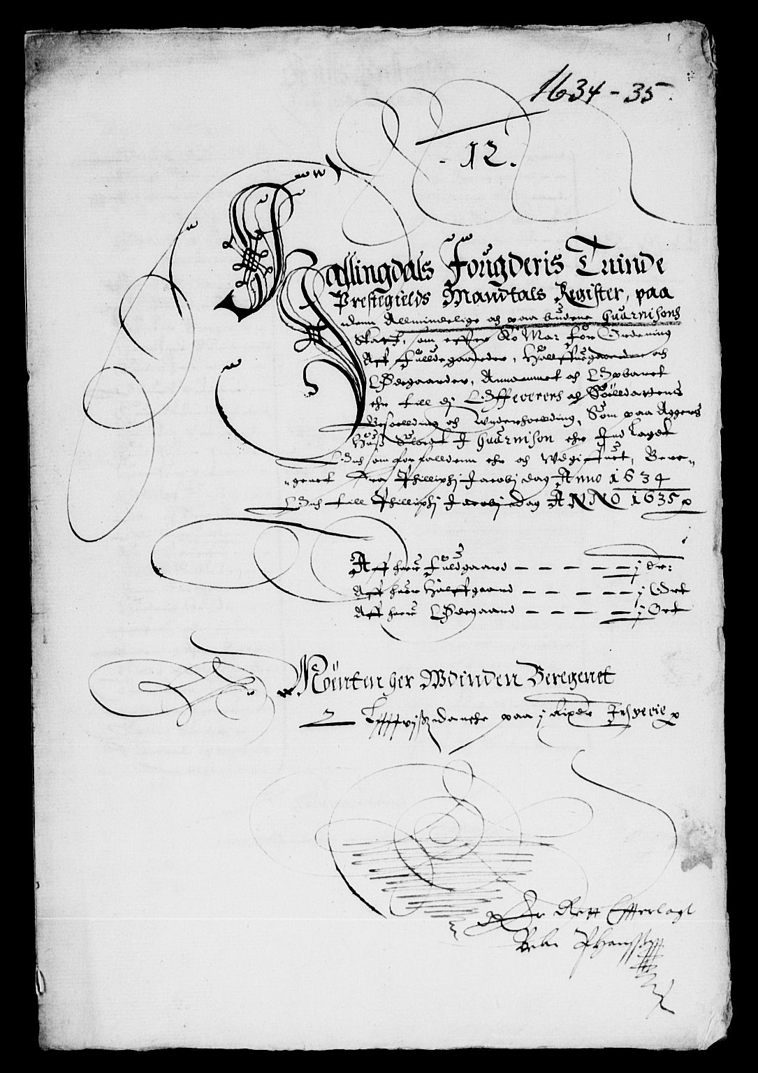 Rentekammeret inntil 1814, Reviderte regnskaper, Lensregnskaper, RA/EA-5023/R/Rb/Rba/L0121: Akershus len, 1634-1635