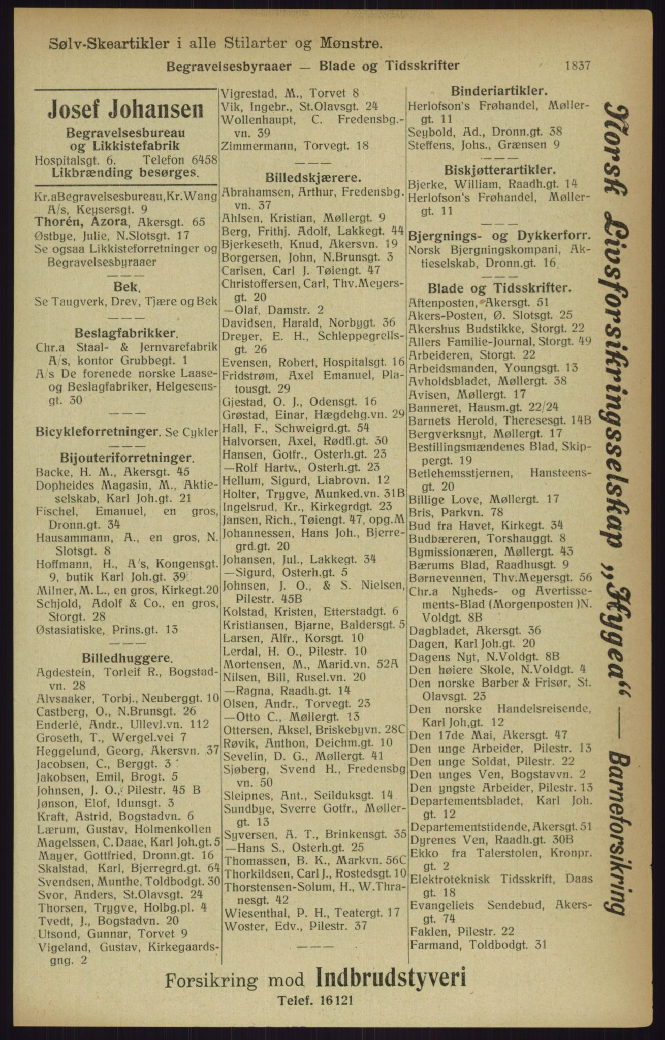 Kristiania/Oslo adressebok, PUBL/-, 1916, s. 1837