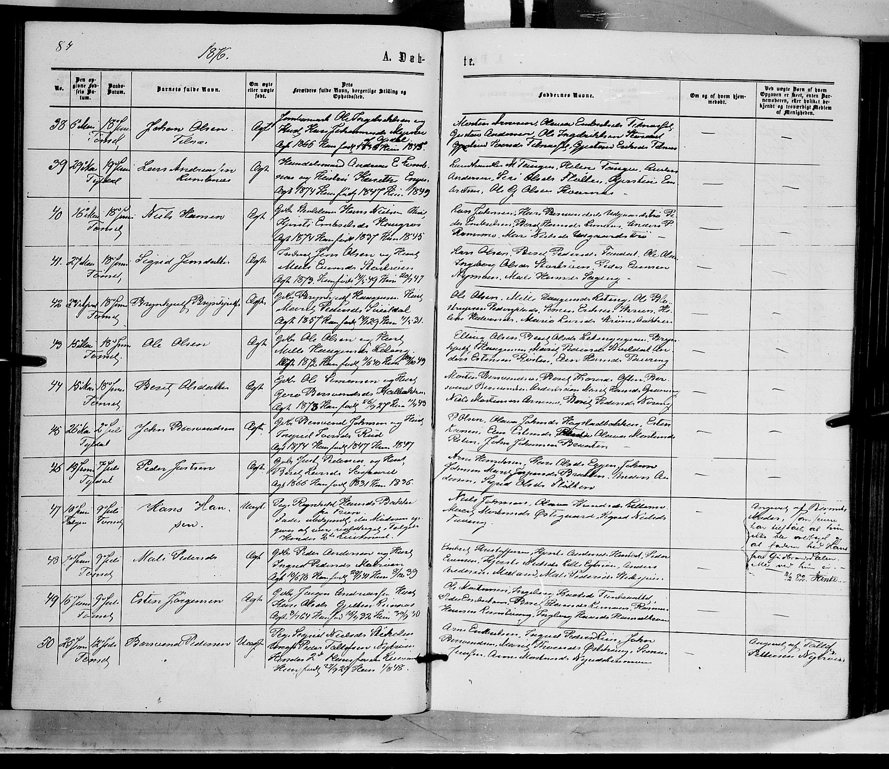 Tynset prestekontor, AV/SAH-PREST-058/H/Ha/Haa/L0021: Ministerialbok nr. 21, 1863-1879, s. 84