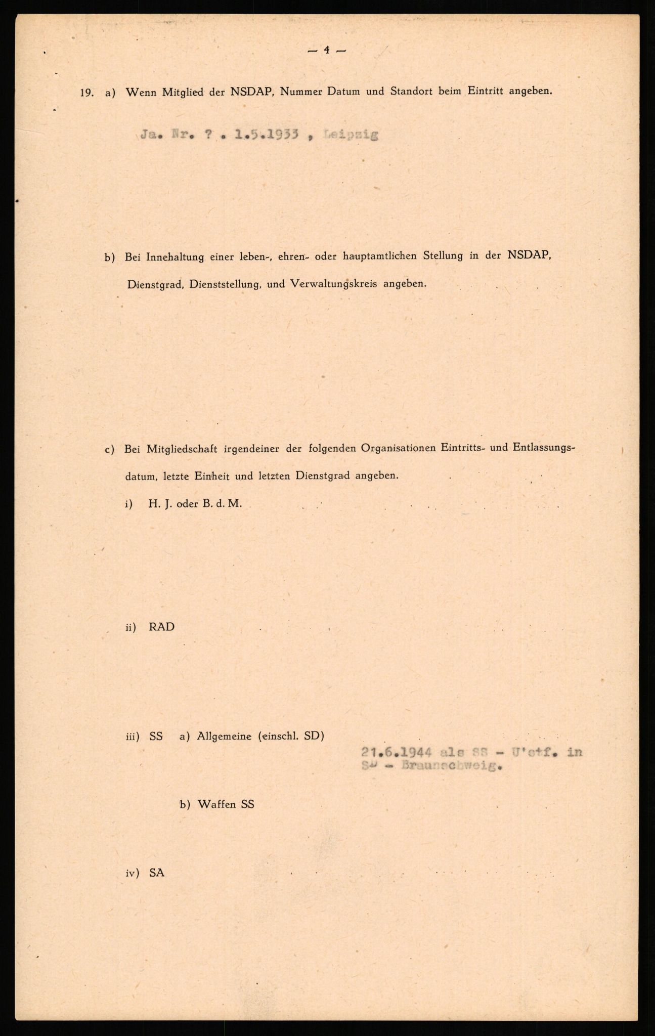 Forsvaret, Forsvarets overkommando II, AV/RA-RAFA-3915/D/Db/L0026: CI Questionaires. Tyske okkupasjonsstyrker i Norge. Tyskere., 1945-1946, s. 222