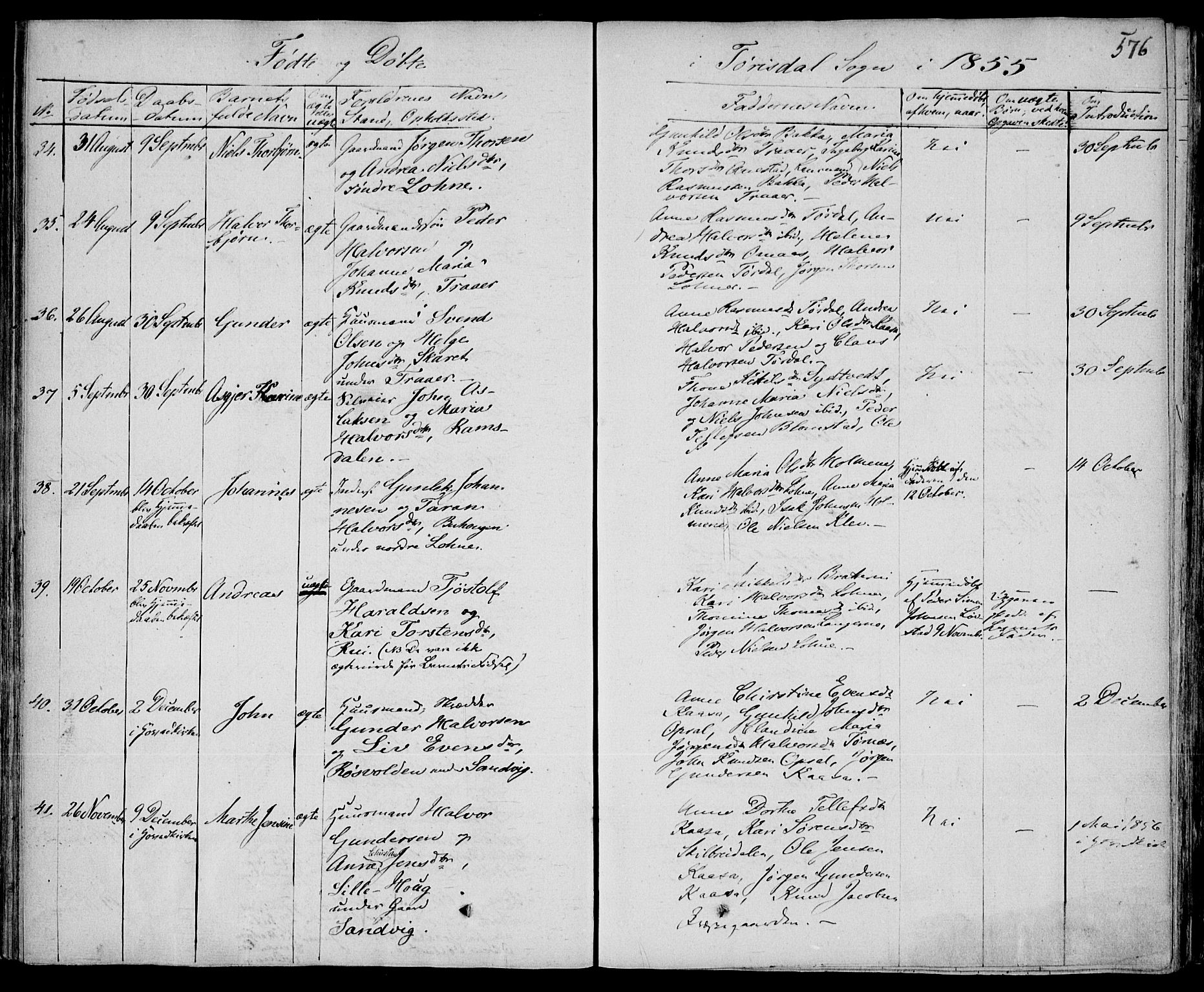 Drangedal kirkebøker, AV/SAKO-A-258/F/Fa/L0007b: Ministerialbok nr. 7b, 1837-1856, s. 576