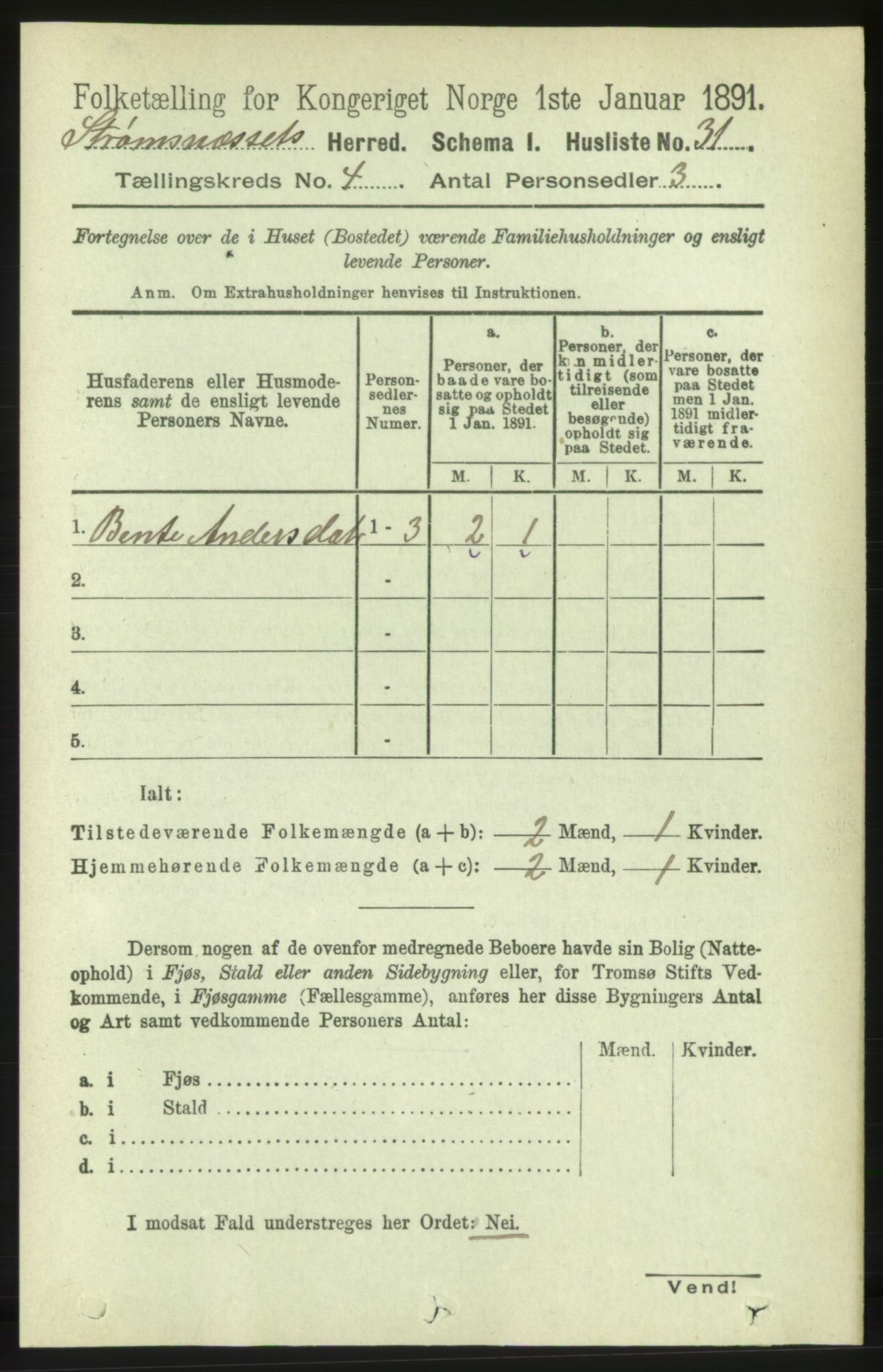 RA, Folketelling 1891 for 1559 Straumsnes herred, 1891, s. 743