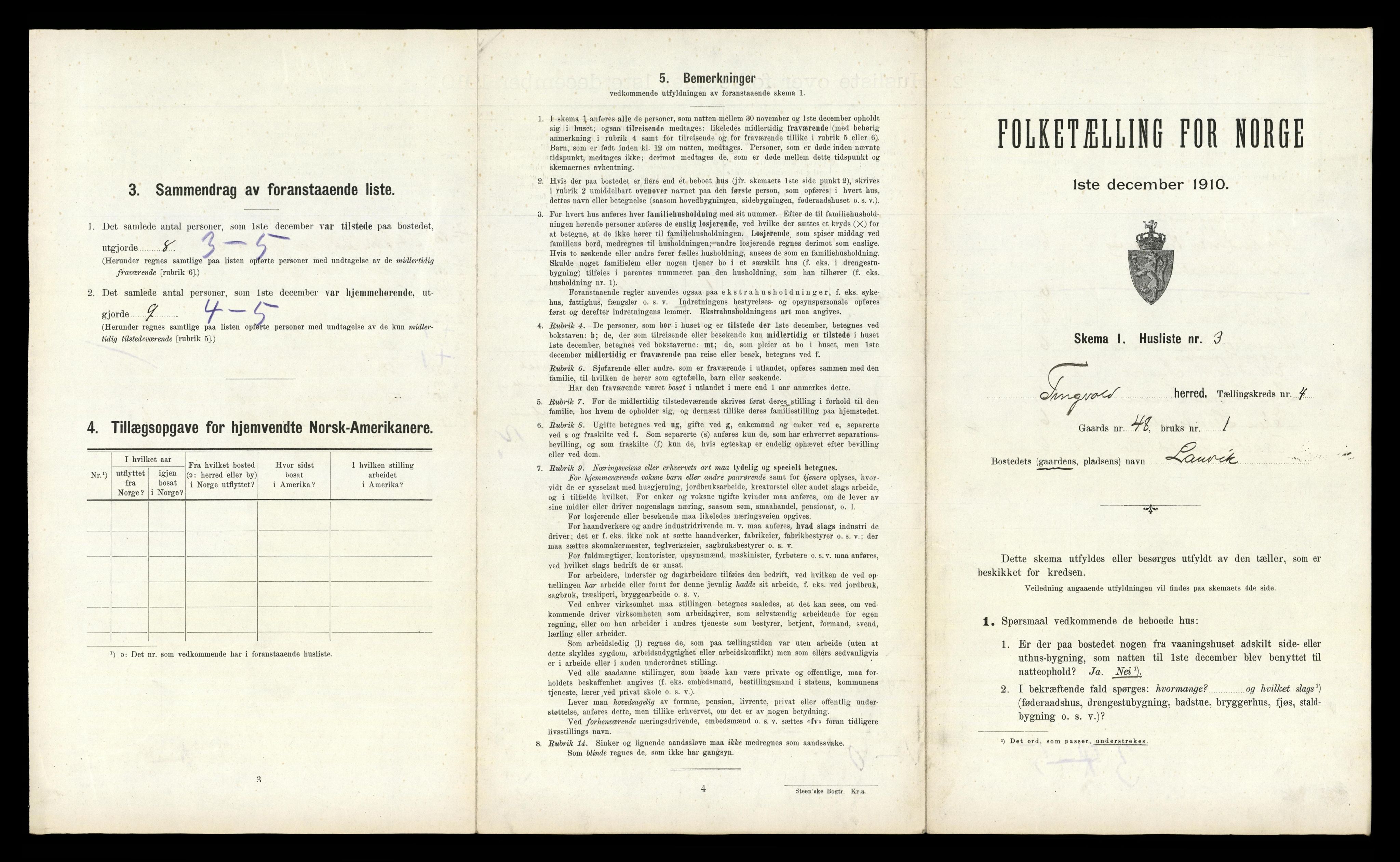 RA, Folketelling 1910 for 1560 Tingvoll herred, 1910, s. 405