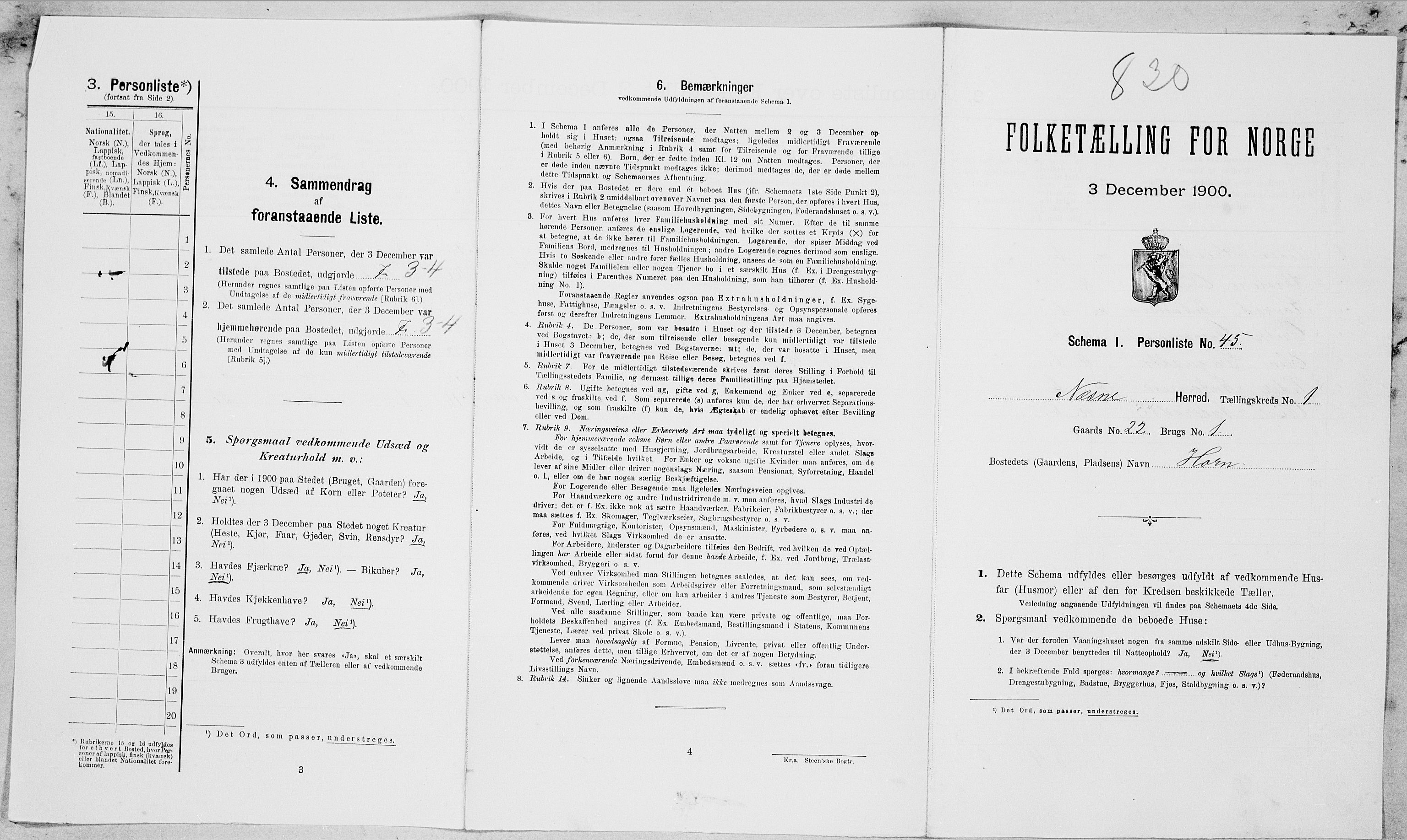 SAT, Folketelling 1900 for 1828 Nesna herred, 1900, s. 89