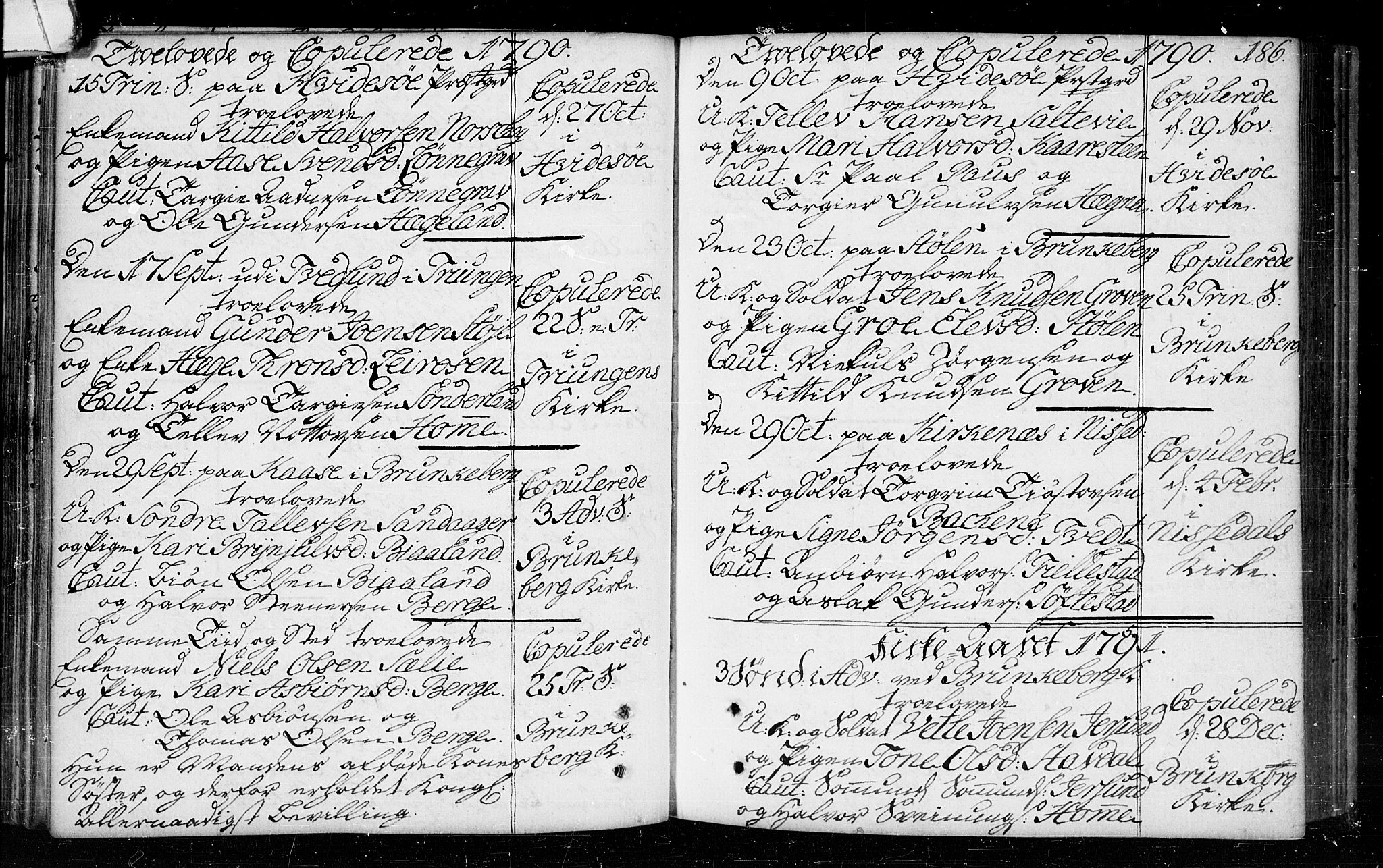 Kviteseid kirkebøker, SAKO/A-276/F/Fa/L0003: Ministerialbok nr. I 3, 1787-1799, s. 186