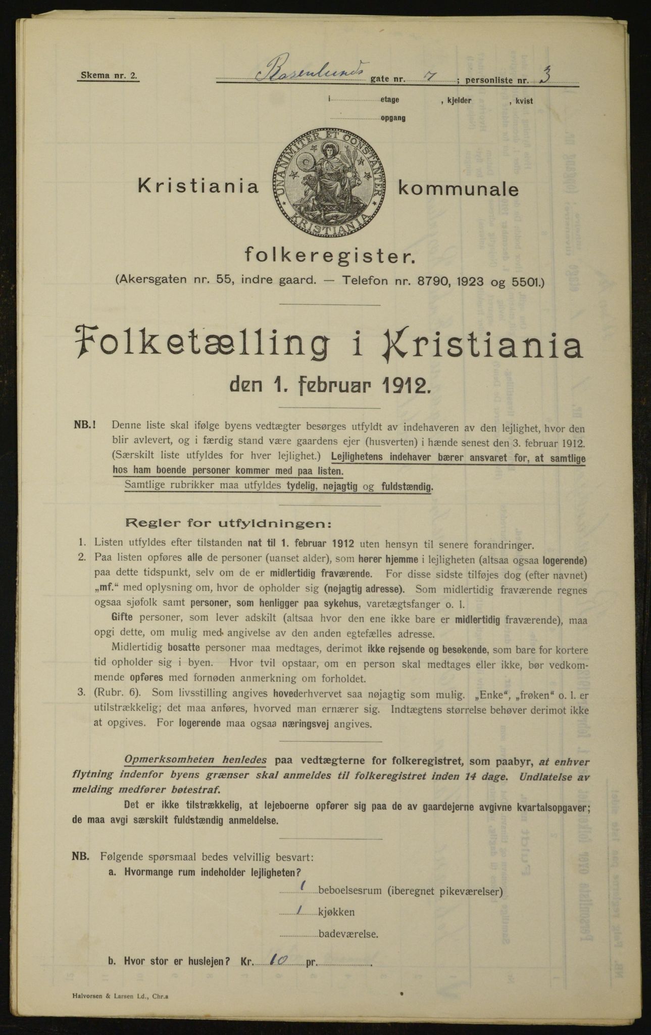 OBA, Kommunal folketelling 1.2.1912 for Kristiania, 1912, s. 84205