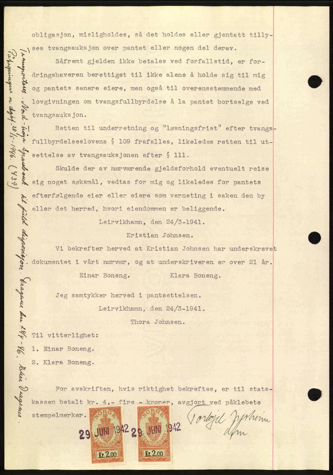 Hitra sorenskriveri, AV/SAT-A-0018/2/2C/2Ca: Pantebok nr. B1, 1939-1949, Dagboknr: 481/1942