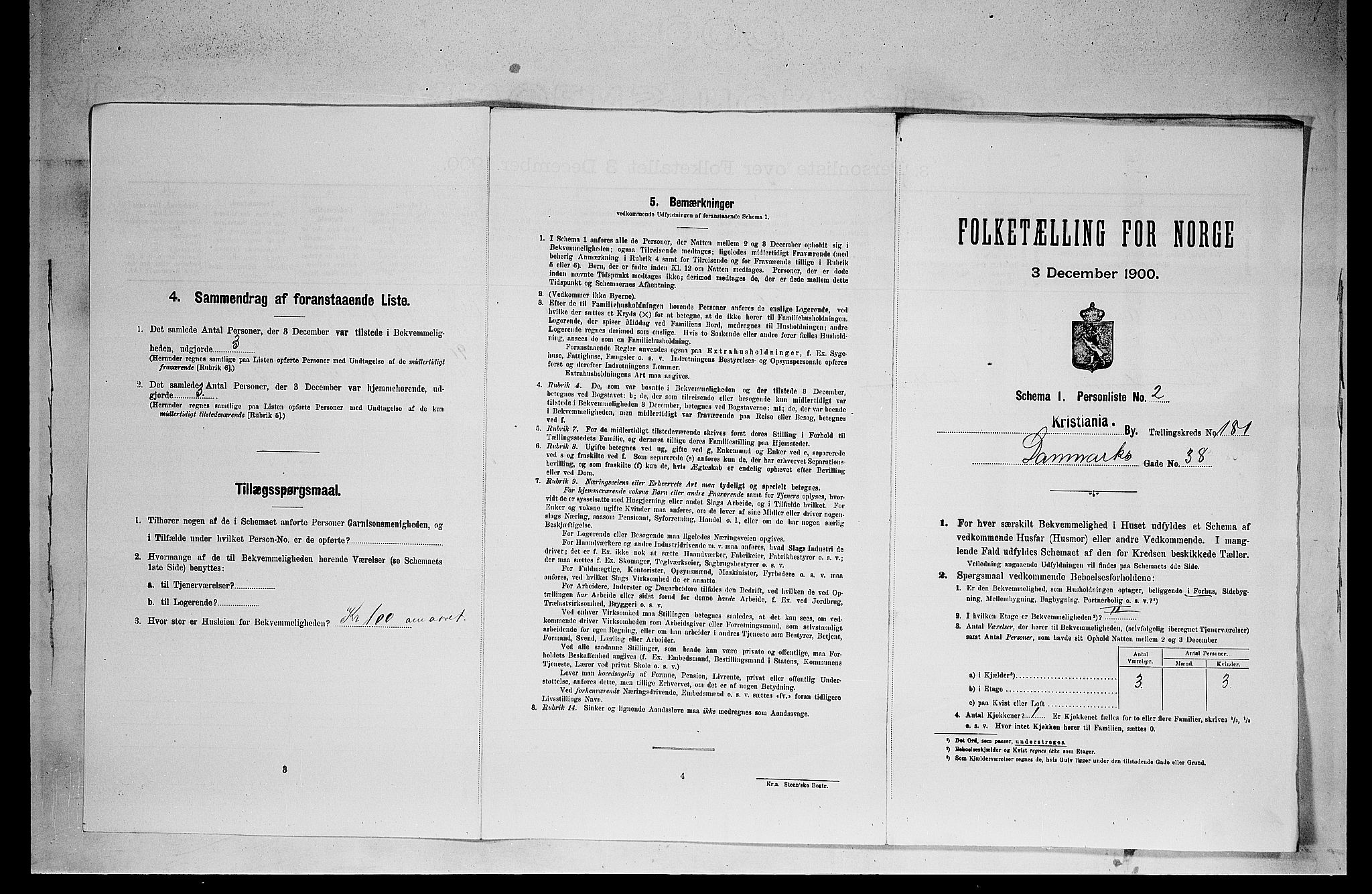 SAO, Folketelling 1900 for 0301 Kristiania kjøpstad, 1900, s. 15254