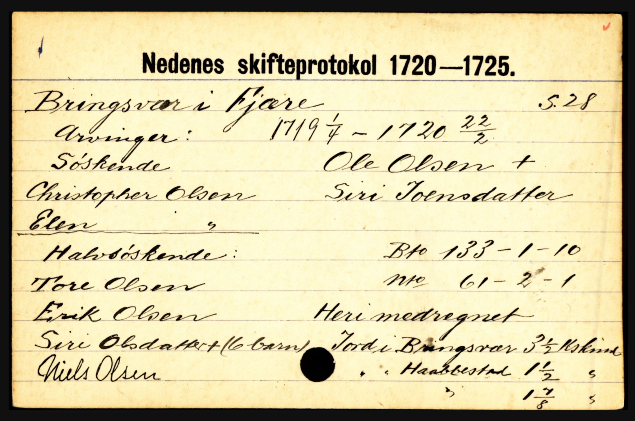 Nedenes sorenskriveri før 1824, AV/SAK-1221-0007/H, s. 3973