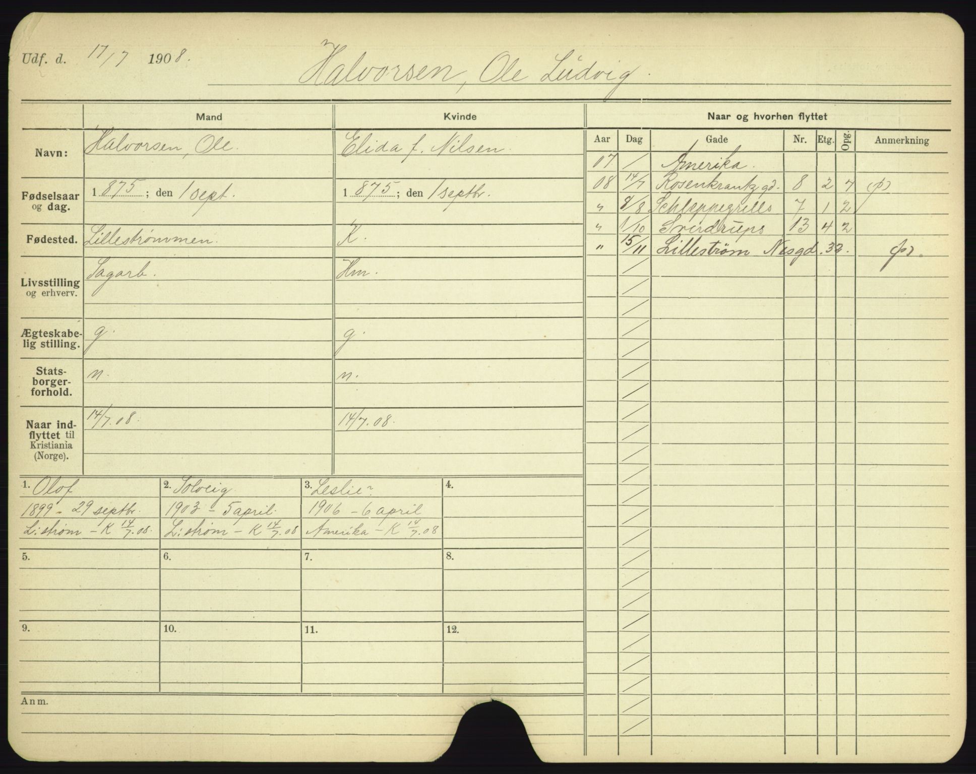 Oslo folkeregister, Registerkort, AV/SAO-A-11715/F/Fa/Fac/L0003: Menn, 1906-1914, s. 1144a
