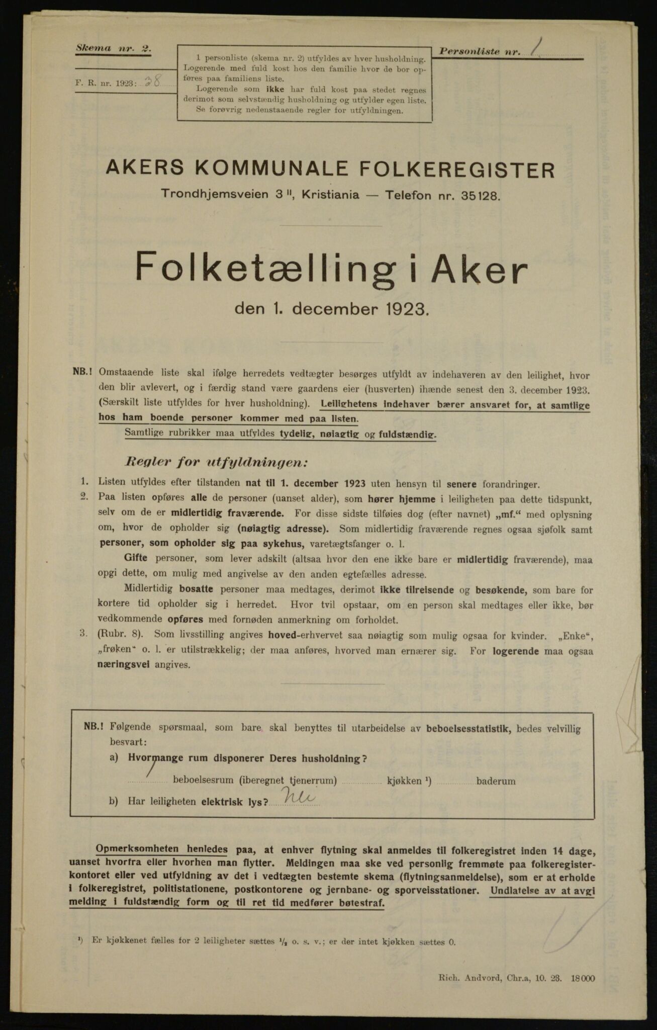 , Kommunal folketelling 1.12.1923 for Aker, 1923, s. 36832