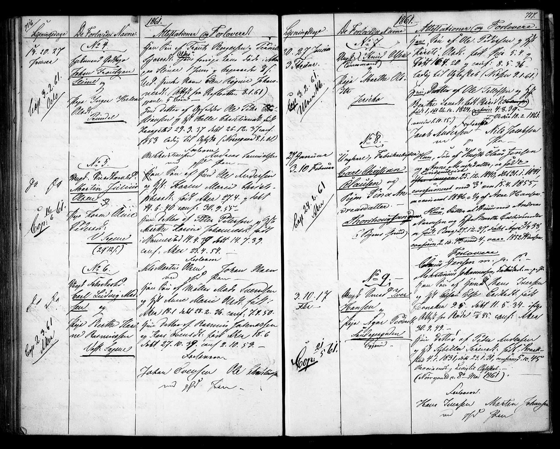 Aker prestekontor kirkebøker, AV/SAO-A-10861/H/L0005: Lysningsprotokoll nr. 5, 1853-1864, s. 716-717