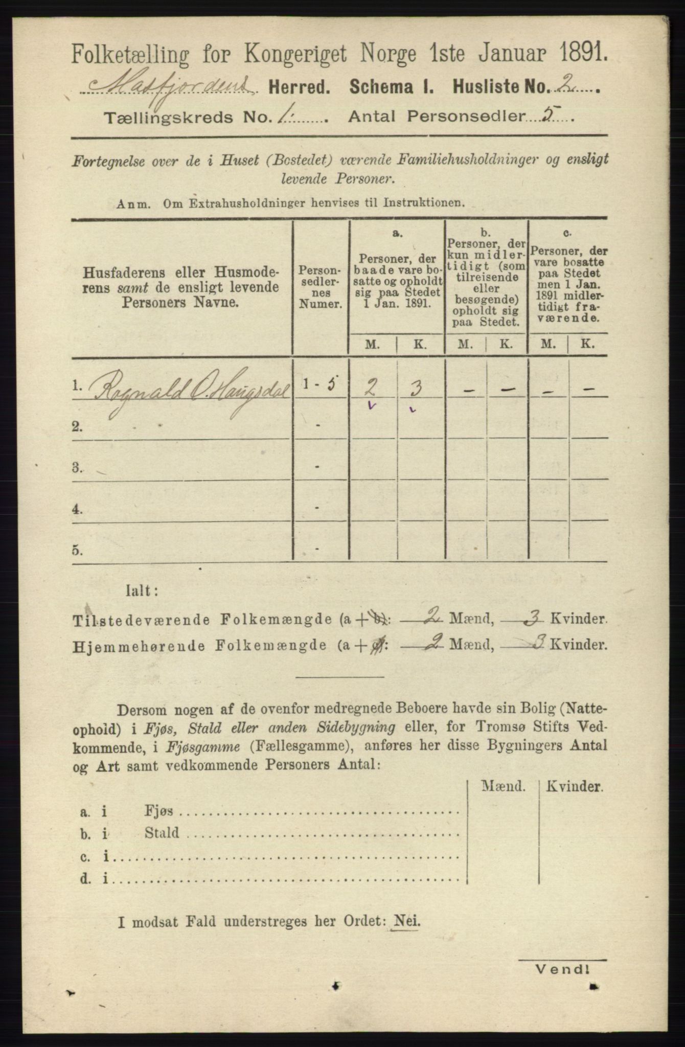 RA, Folketelling 1891 for 1266 Masfjorden herred, 1891, s. 35