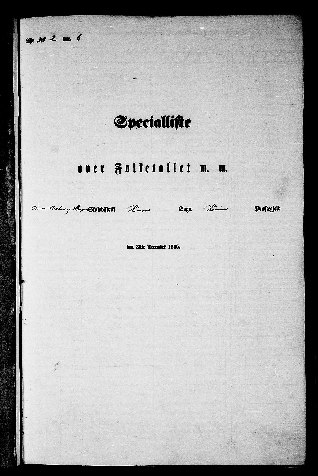 RA, Folketelling 1865 for 1437P Kinn prestegjeld, 1865, s. 22