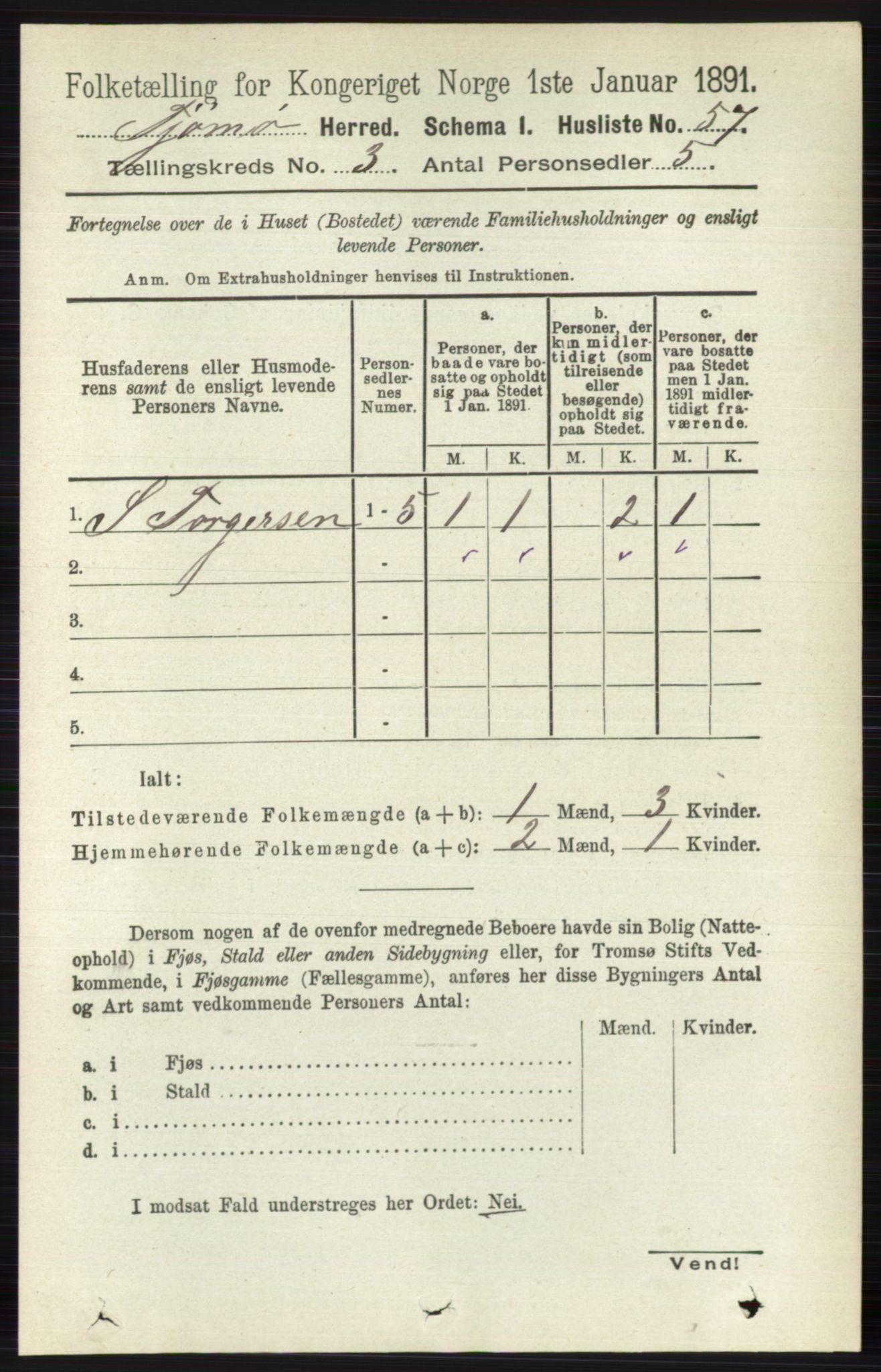 RA, Folketelling 1891 for 0723 Tjøme herred, 1891, s. 860