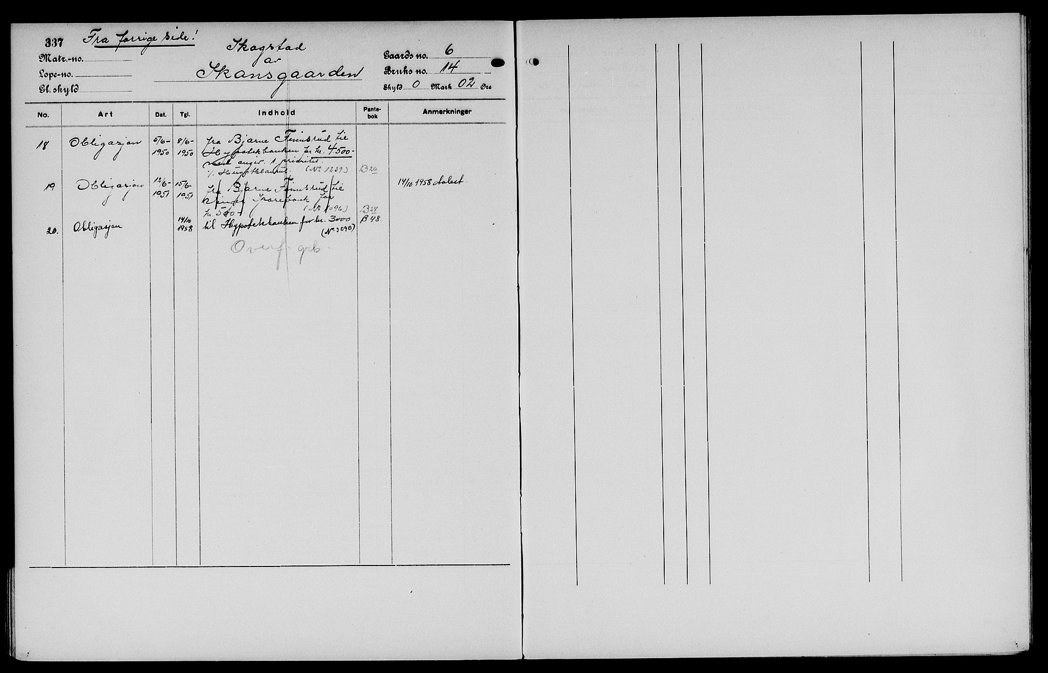 Vinger og Odal sorenskriveri, SAH/TING-022/H/Ha/Hac/Hacc/L0001: Panteregister nr. 3.1, 1923, s. 337