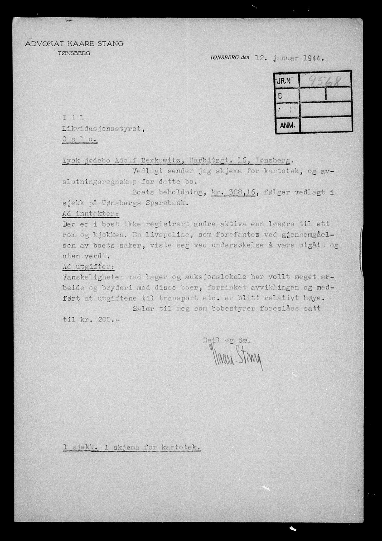 Justisdepartementet, Tilbakeføringskontoret for inndratte formuer, AV/RA-S-1564/H/Hc/Hcd/L0991: --, 1945-1947, s. 103