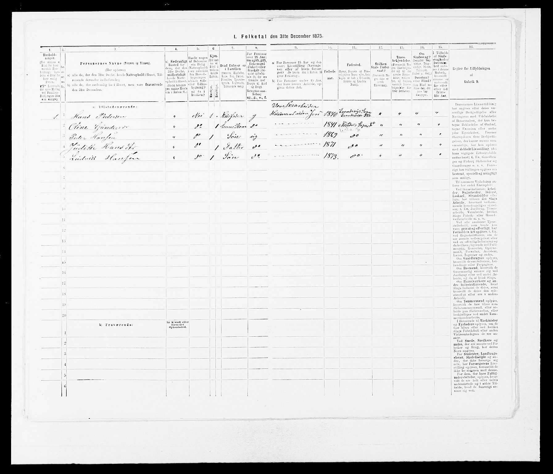 SAB, Folketelling 1875 for 1432P Førde prestegjeld, 1875, s. 1236