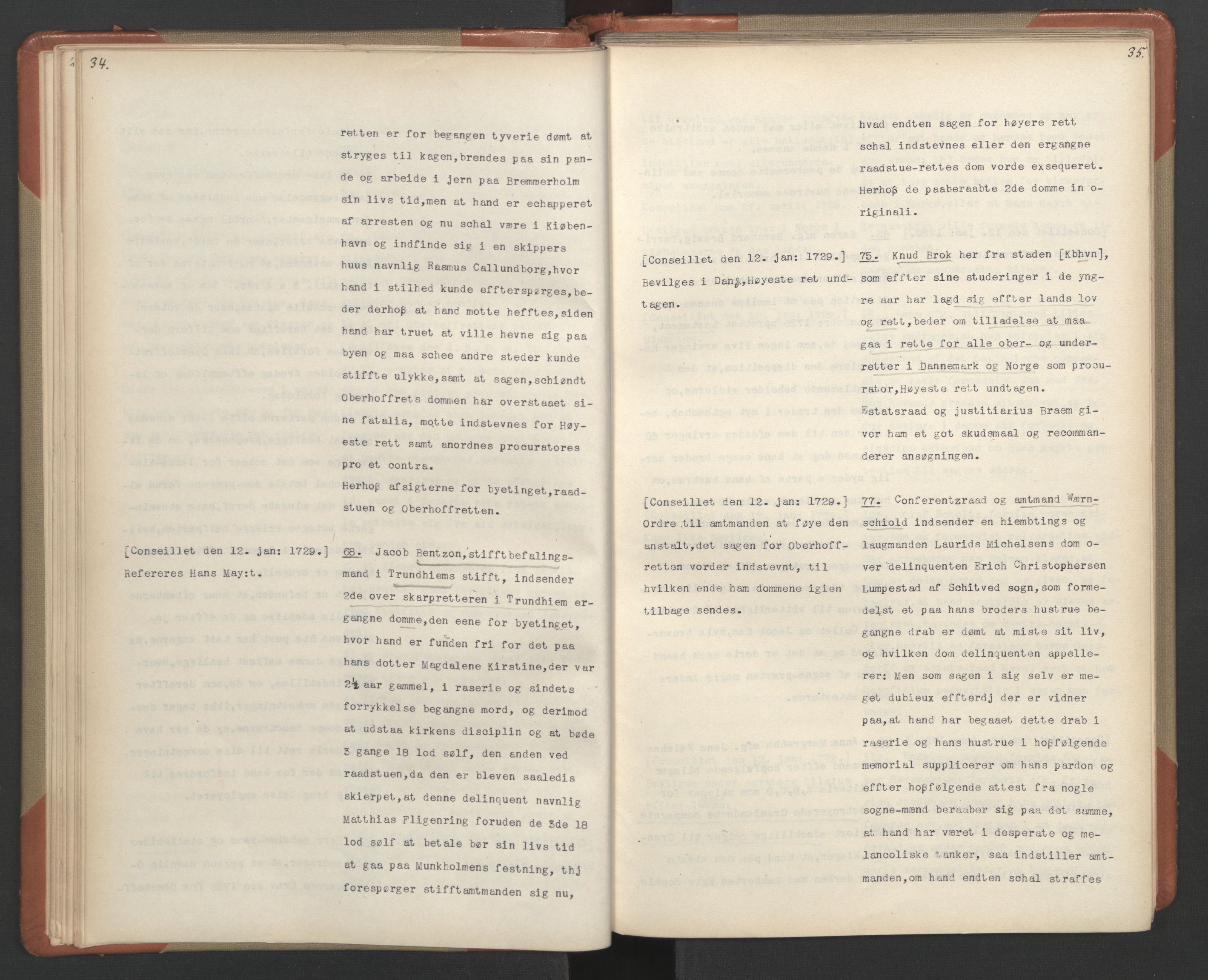 Avskriftsamlingen, AV/RA-EA-4022/F/Fa/L0092: Supplikker, 1729, s. 21