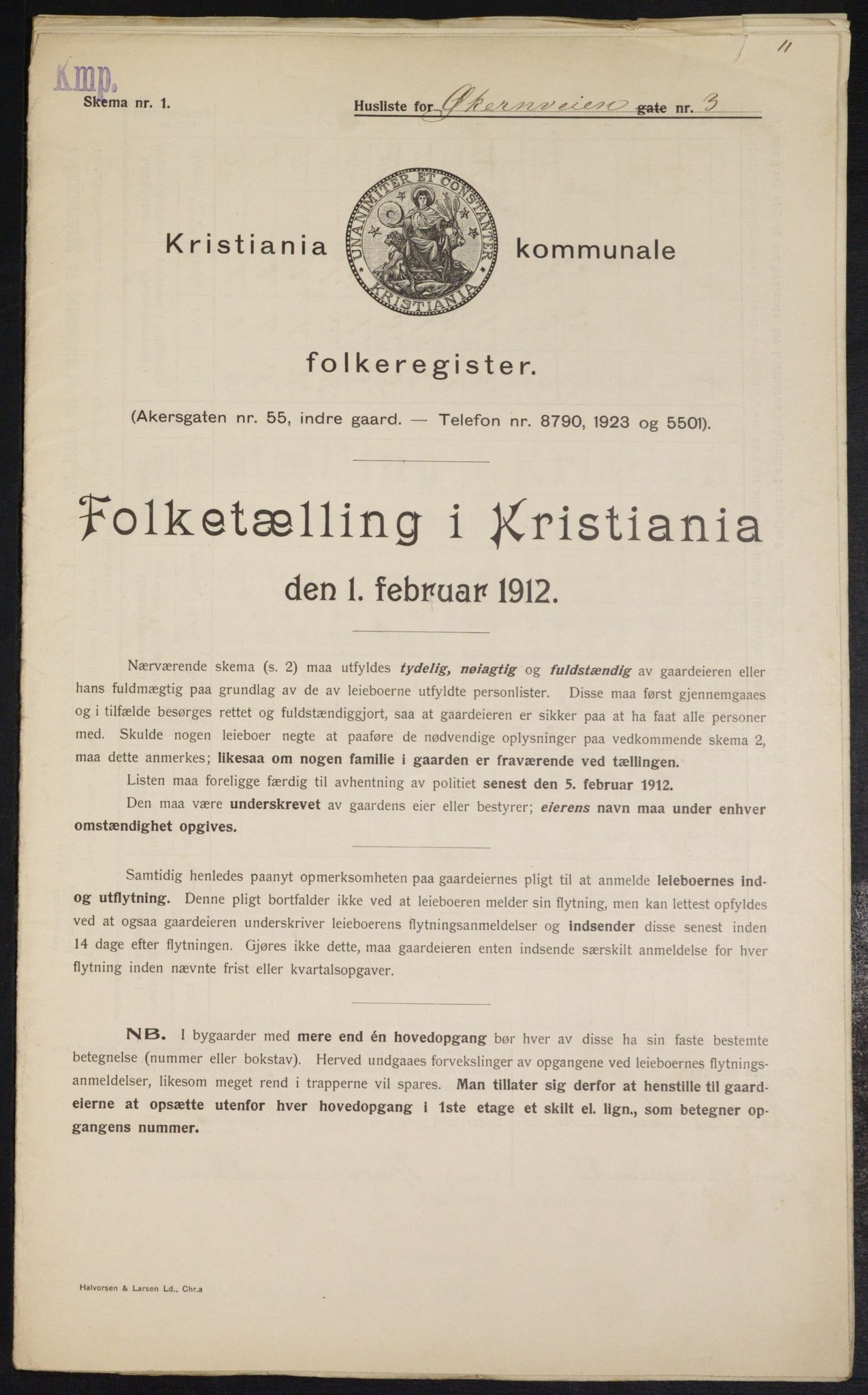 OBA, Kommunal folketelling 1.2.1912 for Kristiania, 1912, s. 128679