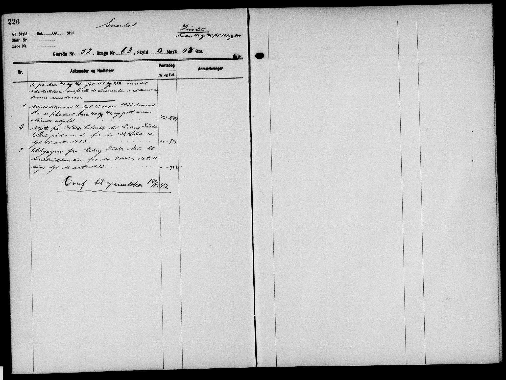 Solør tingrett, AV/SAH-TING-008/H/Ha/Hak/L0004: Panteregister nr. IV, 1900-1935, s. 226