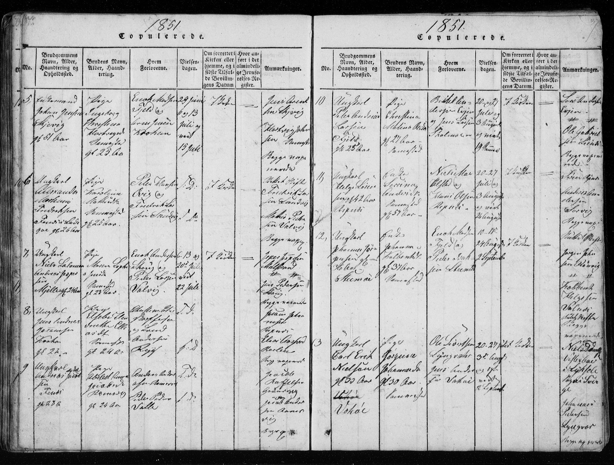 Ministerialprotokoller, klokkerbøker og fødselsregistre - Nordland, AV/SAT-A-1459/801/L0026: Klokkerbok nr. 801C01, 1820-1855, s. 372-373