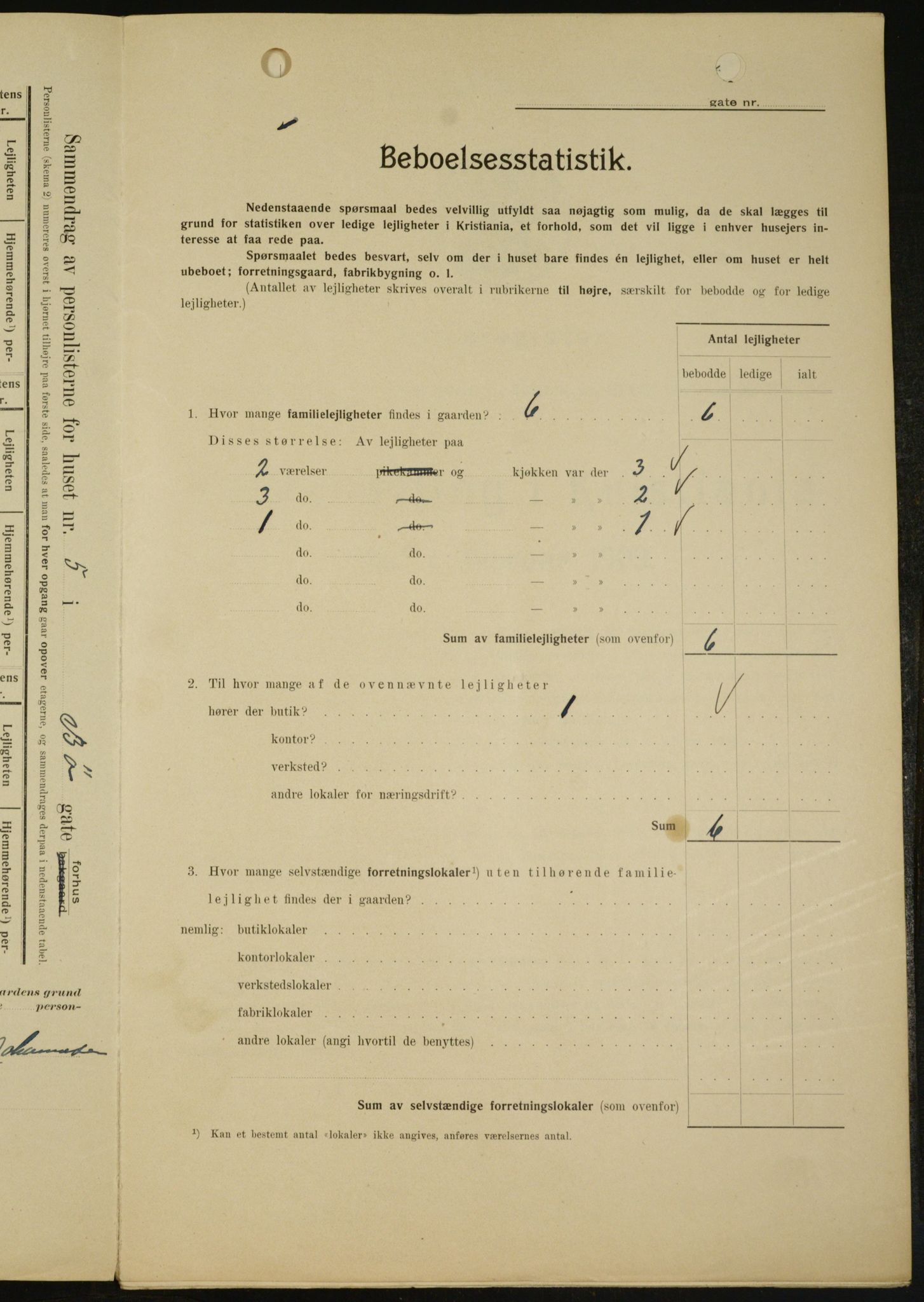 OBA, Kommunal folketelling 1.2.1909 for Kristiania kjøpstad, 1909, s. 10009