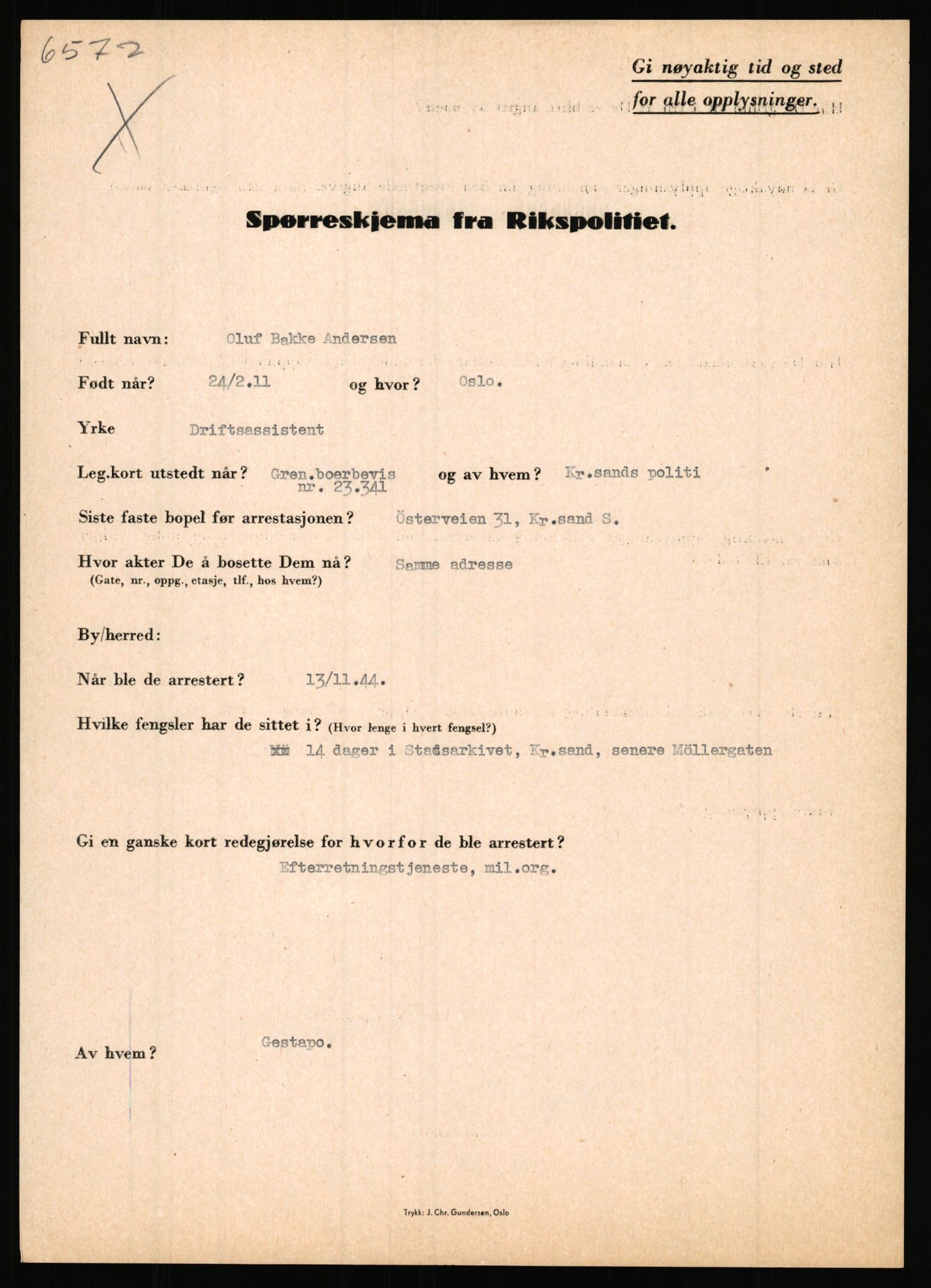 Rikspolitisjefen, AV/RA-S-1560/L/L0001: Abelseth, Rudolf - Berentsen, Odd, 1940-1945, s. 517