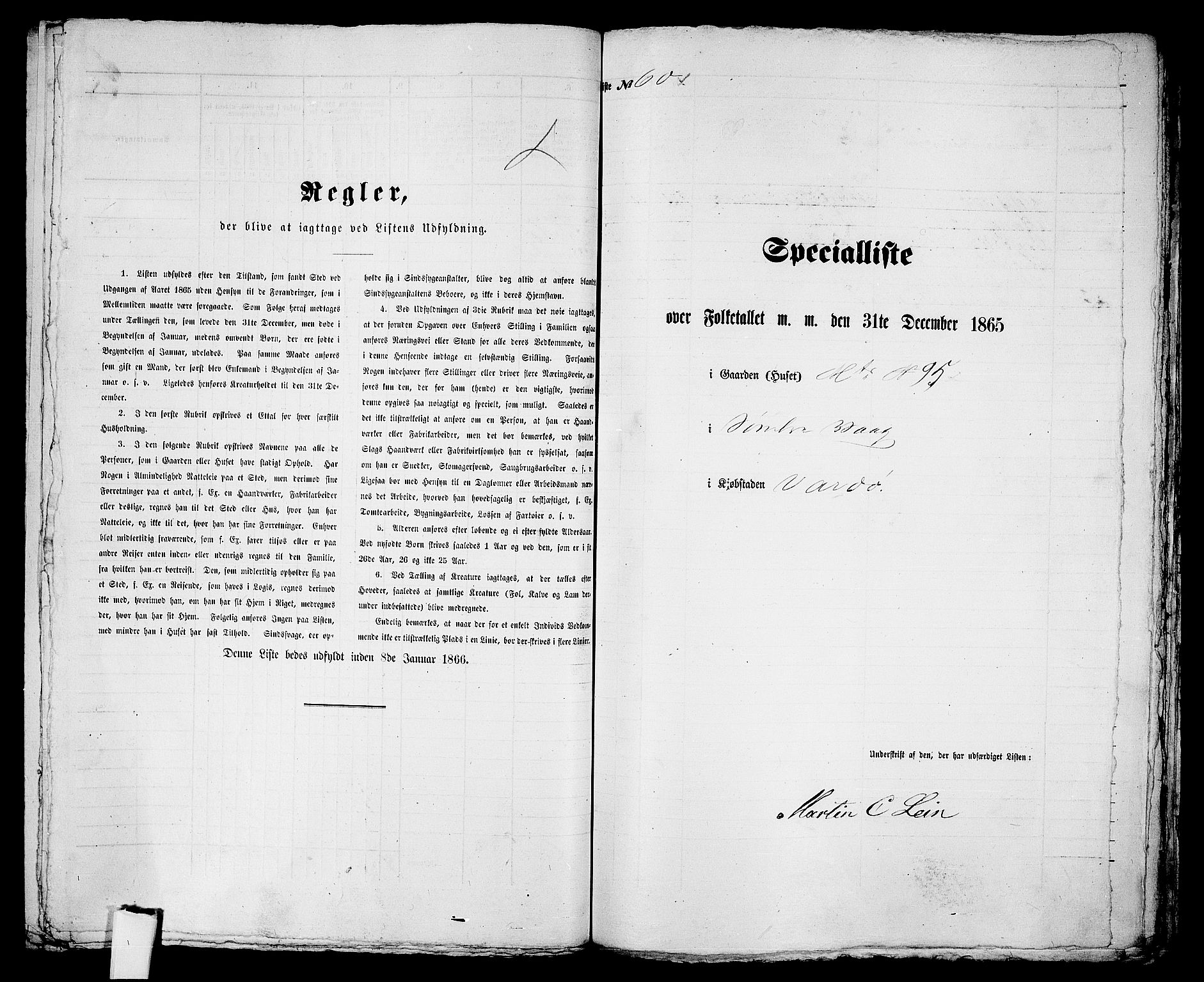 RA, Folketelling 1865 for 2002B Vardø prestegjeld, Vardø kjøpstad, 1865, s. 126