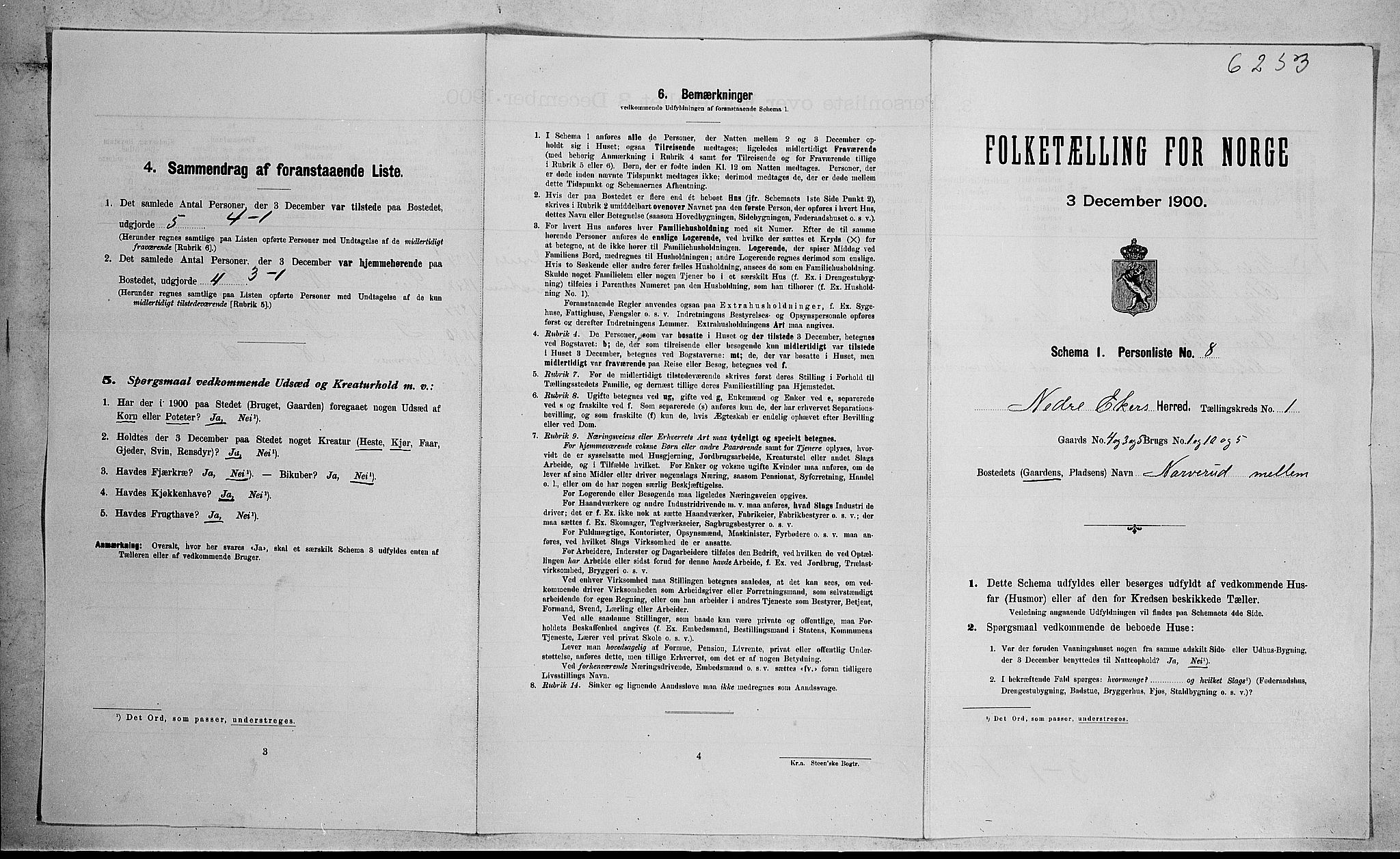 RA, Folketelling 1900 for 0625 Nedre Eiker herred, 1900, s. 135