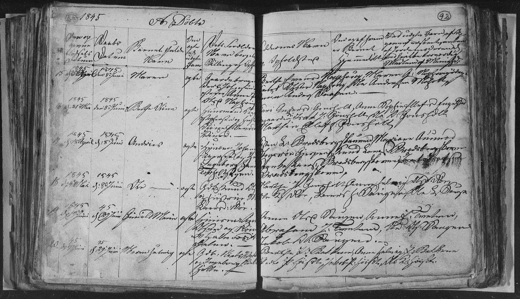Siljan kirkebøker, AV/SAKO-A-300/G/Ga/L0001: Klokkerbok nr. 1, 1827-1847, s. 92