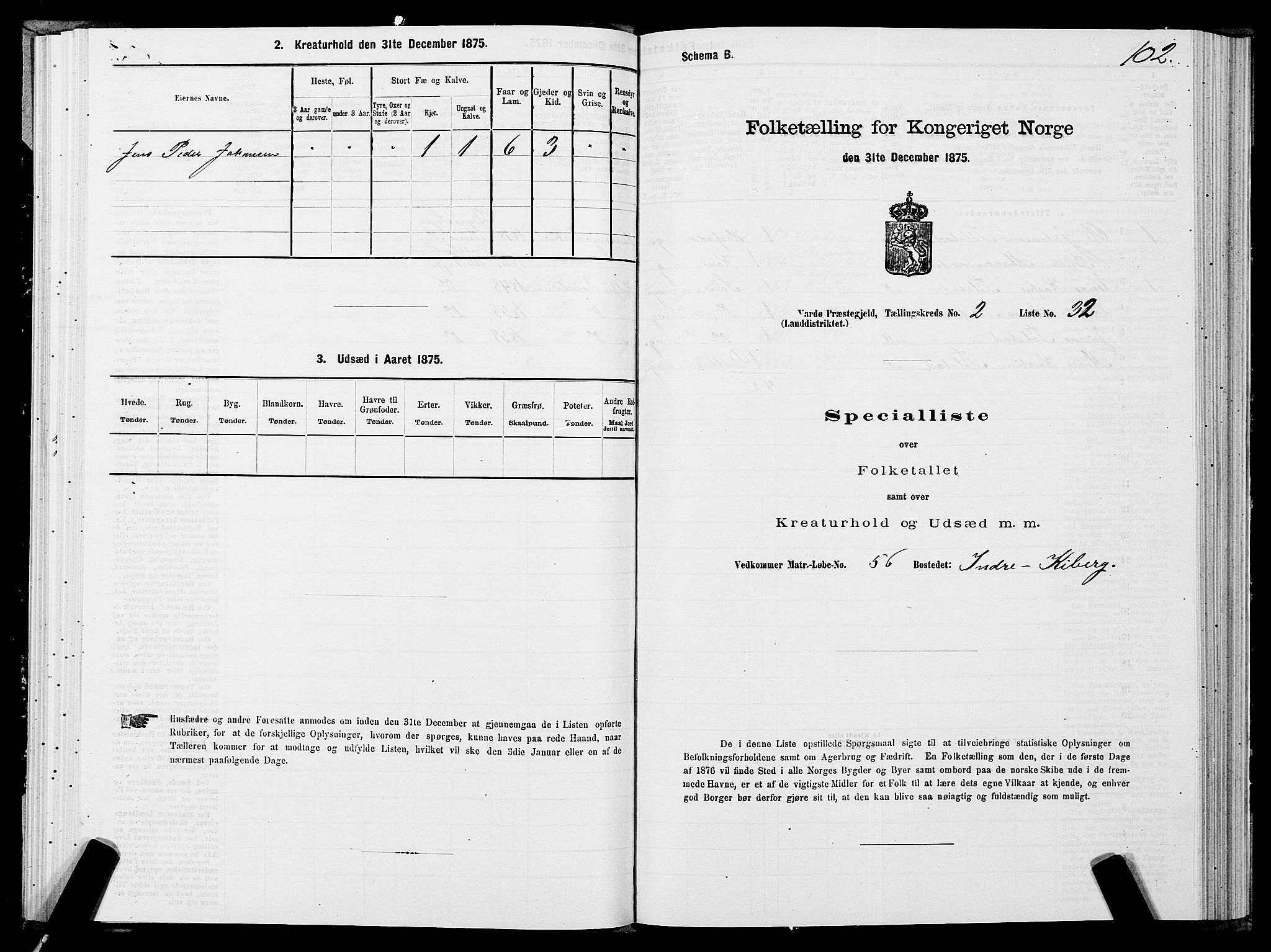 SATØ, Folketelling 1875 for 2028L Vardø prestegjeld, Vardø landsokn, 1875, s. 1102