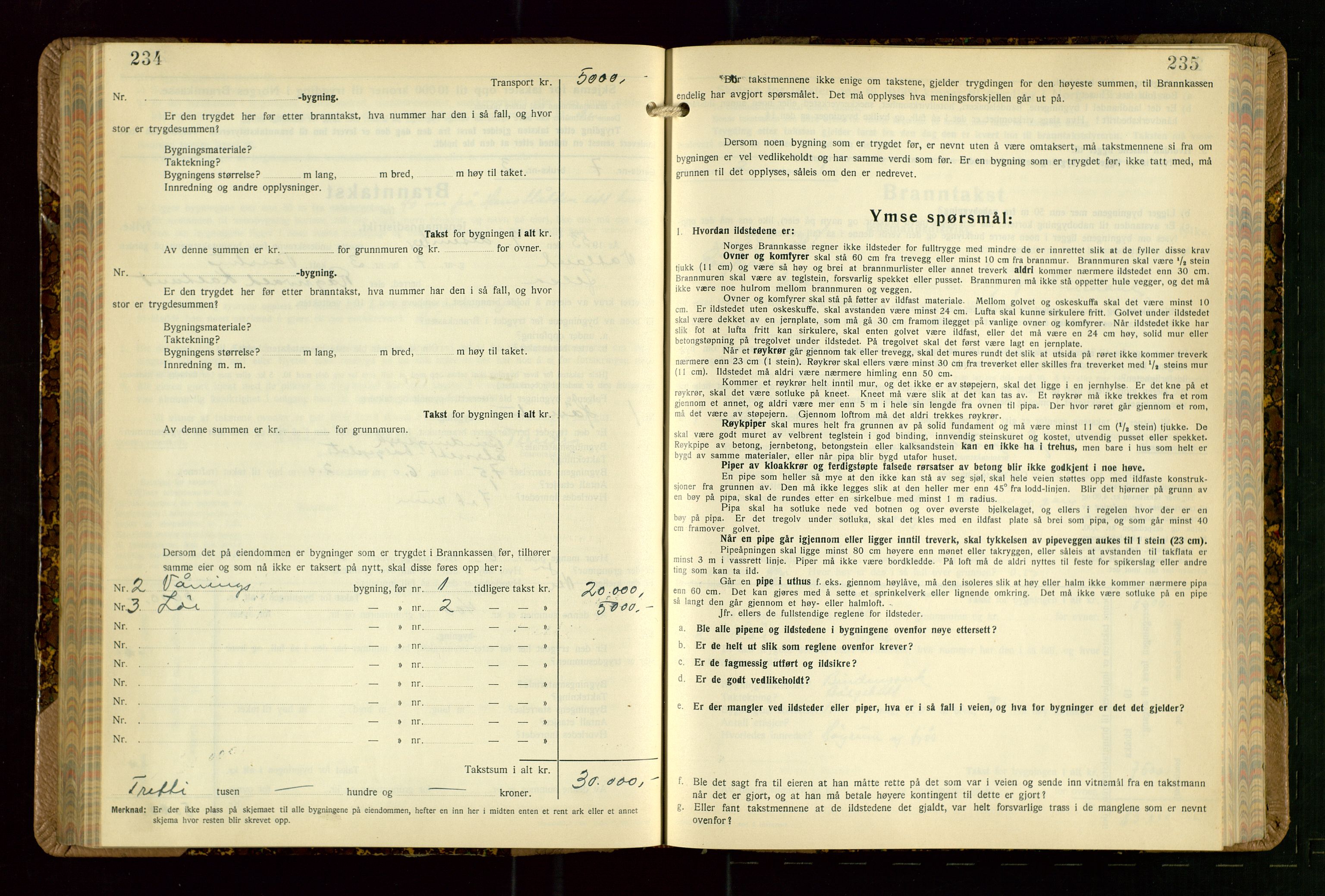 Jelsa lensmannskontor, AV/SAST-A-100360/Gob/L0003: "Branntakstprotokoll", 1942-1955, s. 234-235