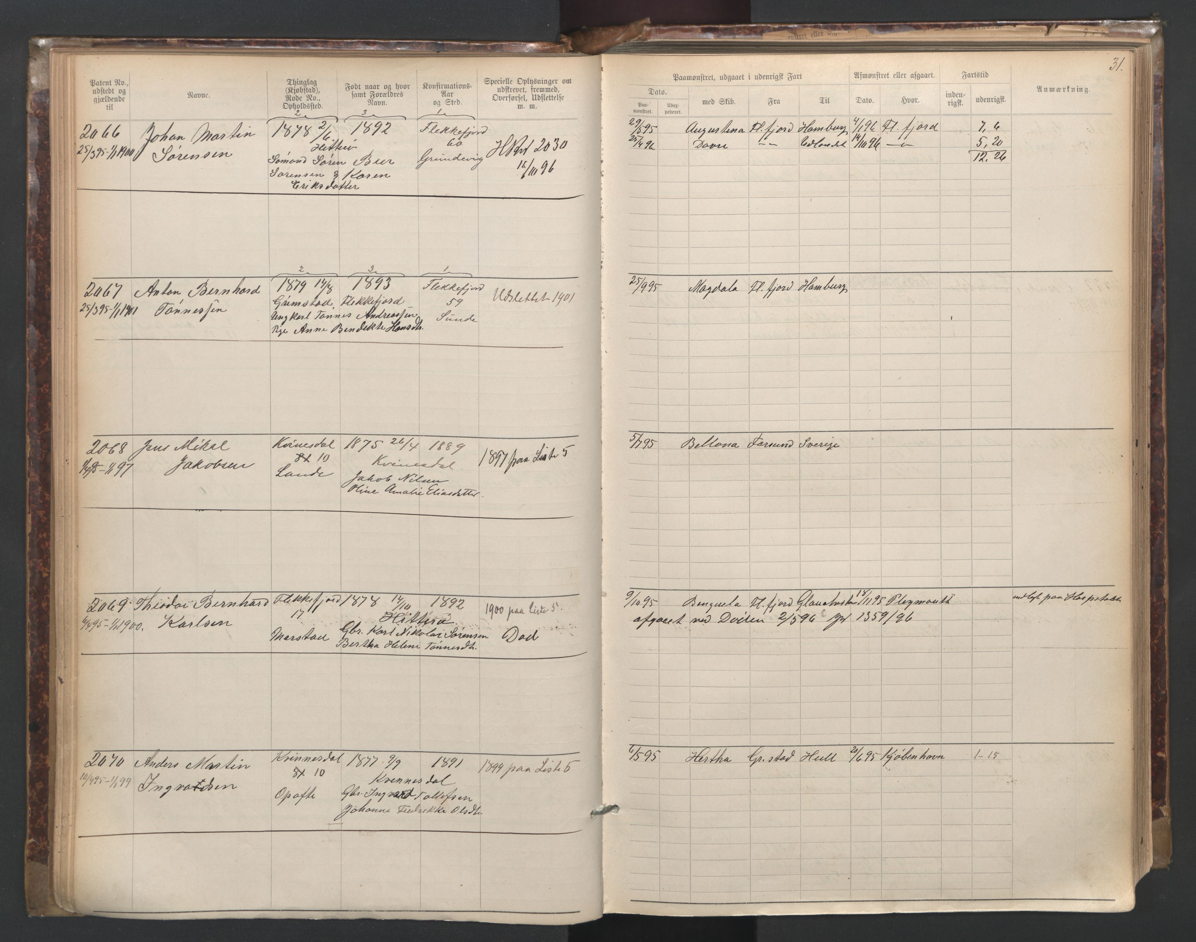 Flekkefjord mønstringskrets, SAK/2031-0018/F/Fa/L0003: Annotasjonsrulle nr 1921-2963 med register, N-3, 1892-1948, s. 60