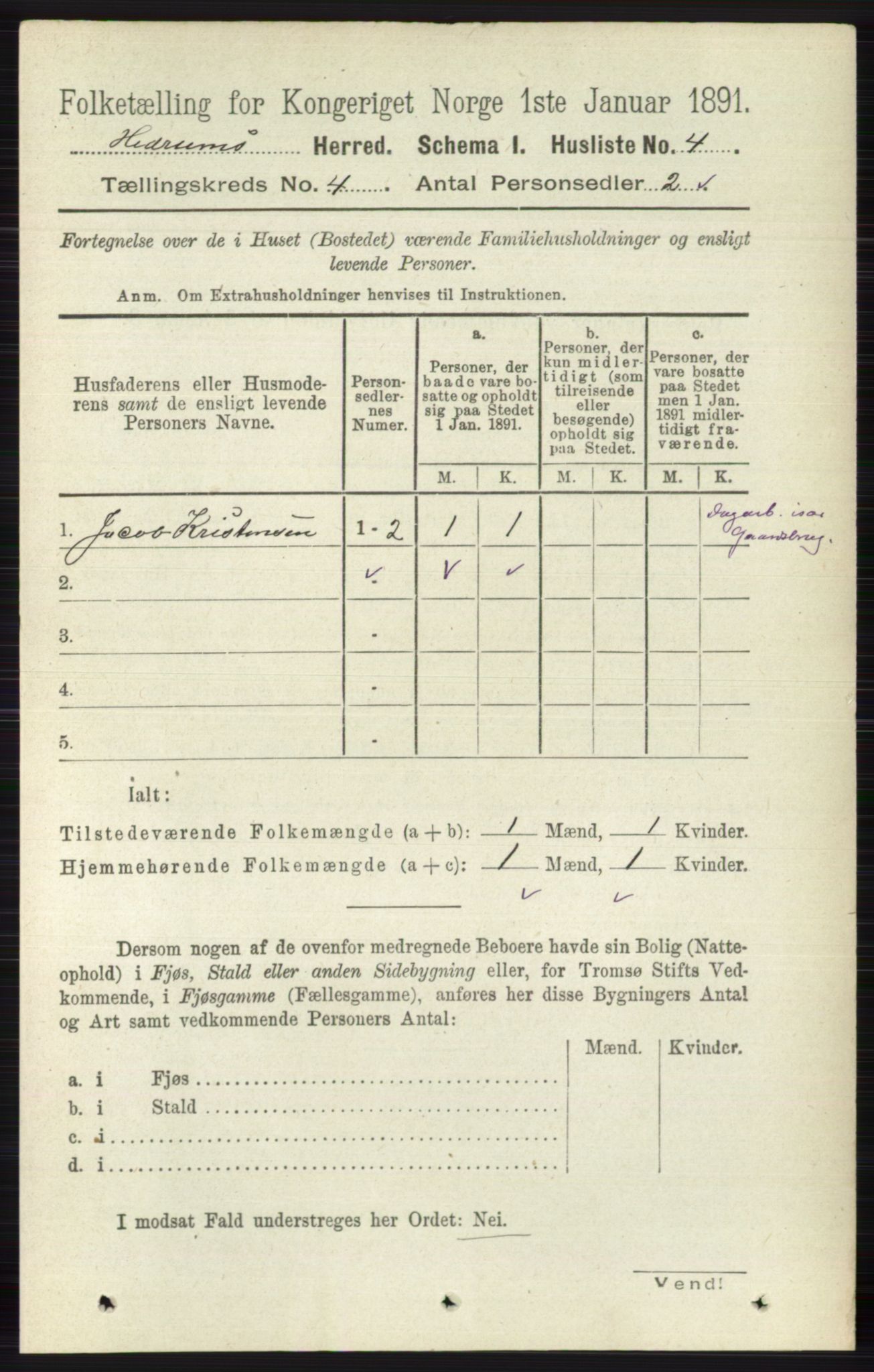 RA, Folketelling 1891 for 0727 Hedrum herred, 1891, s. 1303