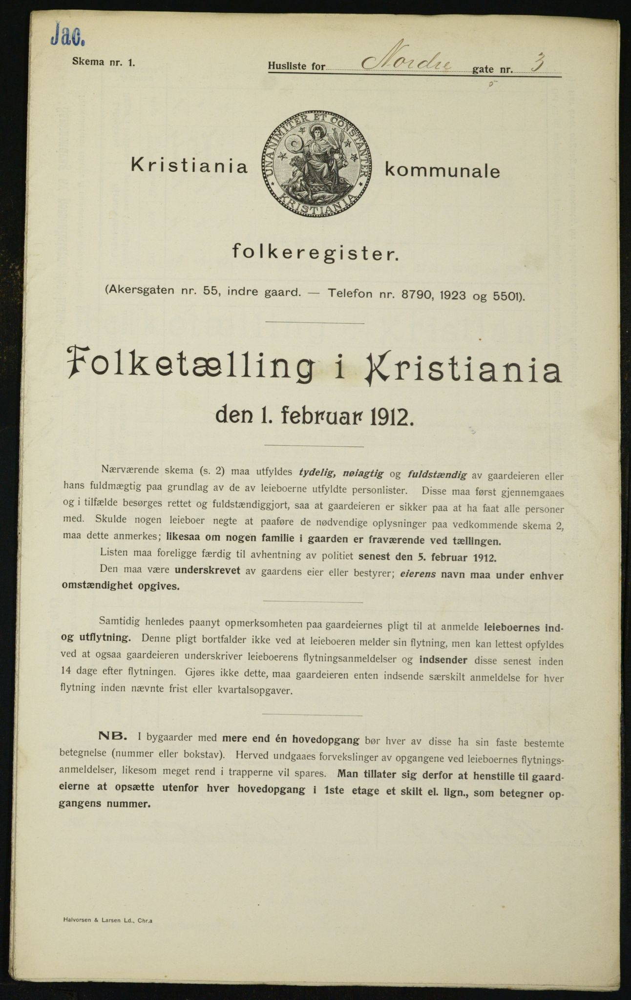 OBA, Kommunal folketelling 1.2.1912 for Kristiania, 1912, s. 73689