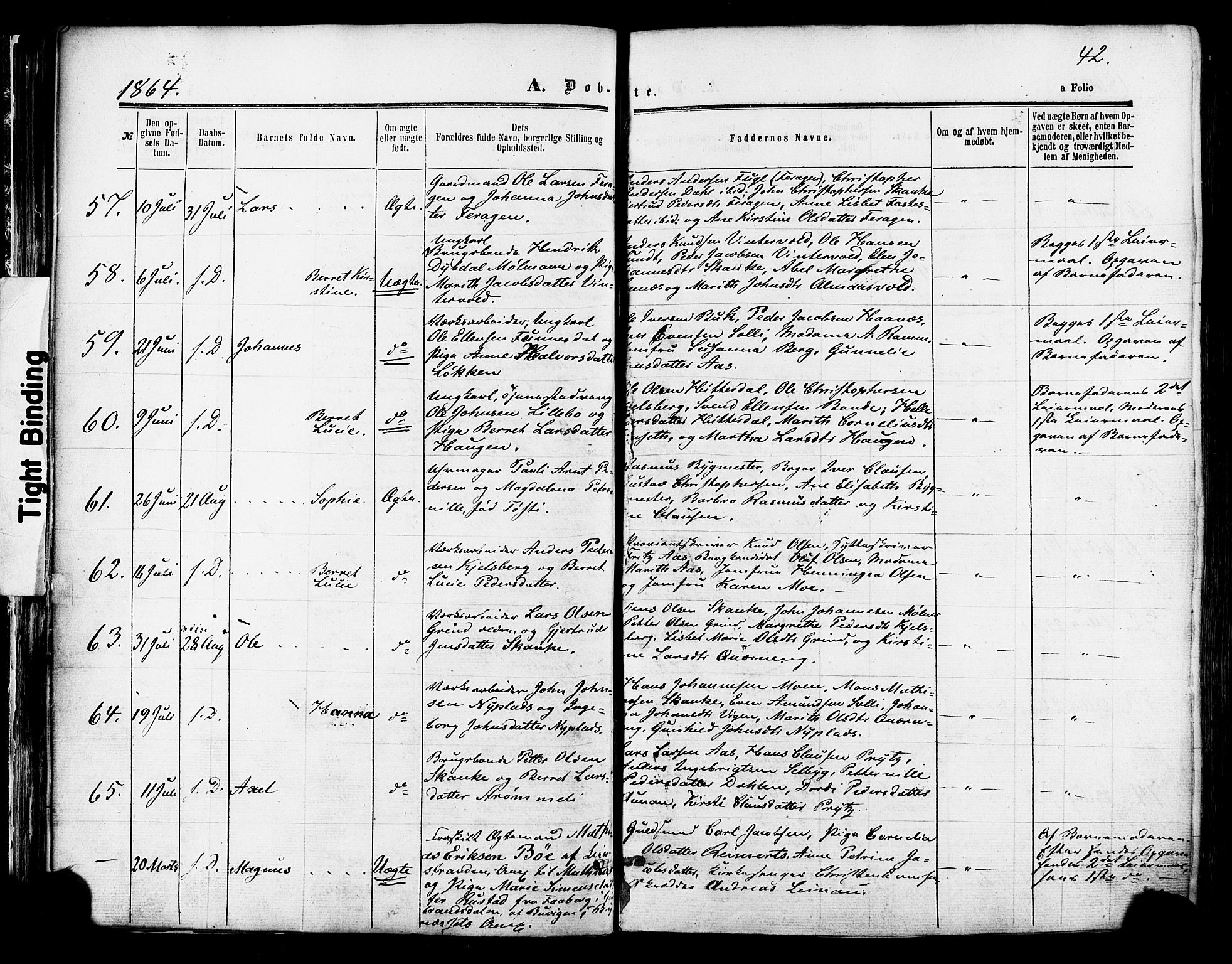 Ministerialprotokoller, klokkerbøker og fødselsregistre - Sør-Trøndelag, SAT/A-1456/681/L0932: Ministerialbok nr. 681A10, 1860-1878, s. 42