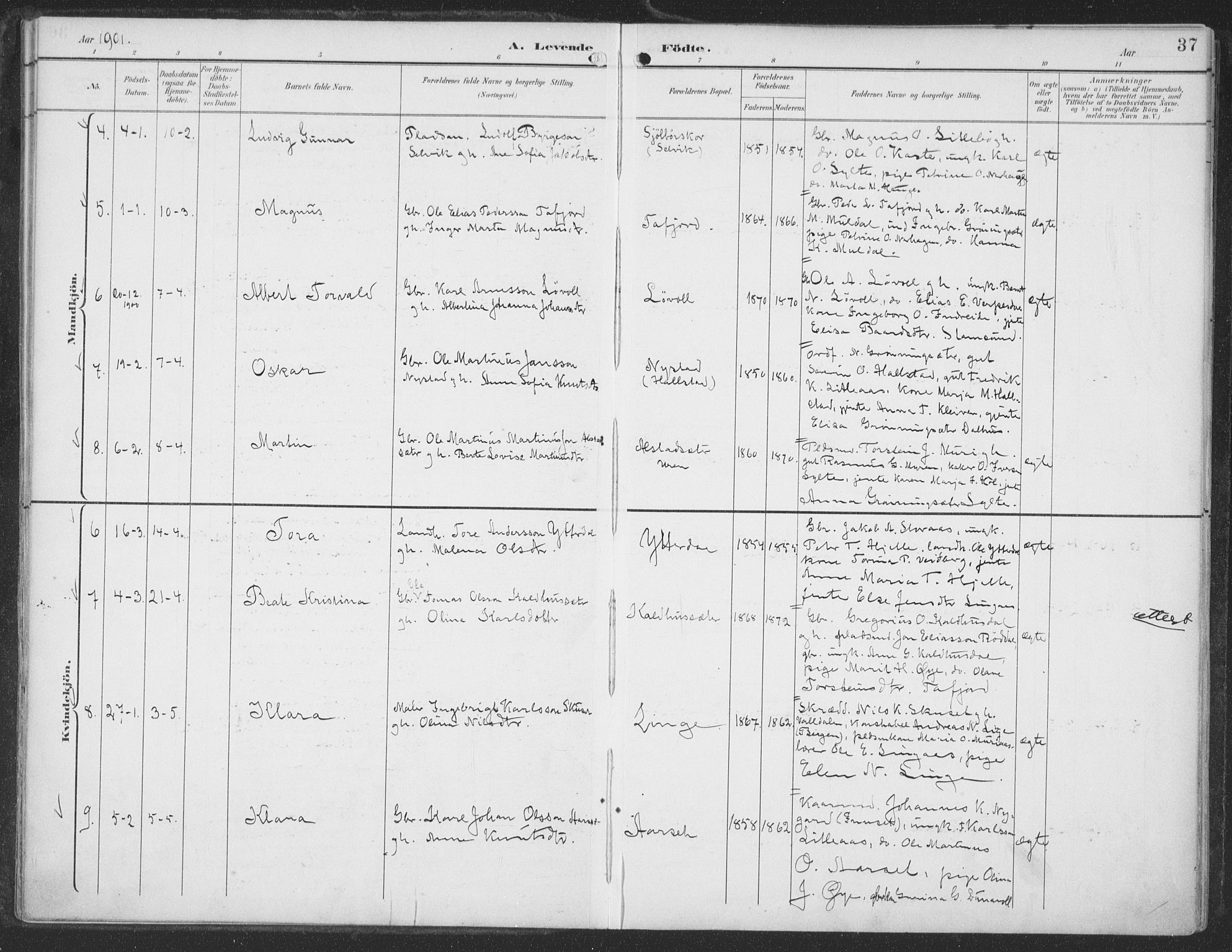 Ministerialprotokoller, klokkerbøker og fødselsregistre - Møre og Romsdal, AV/SAT-A-1454/519/L0256: Ministerialbok nr. 519A15, 1895-1912, s. 37