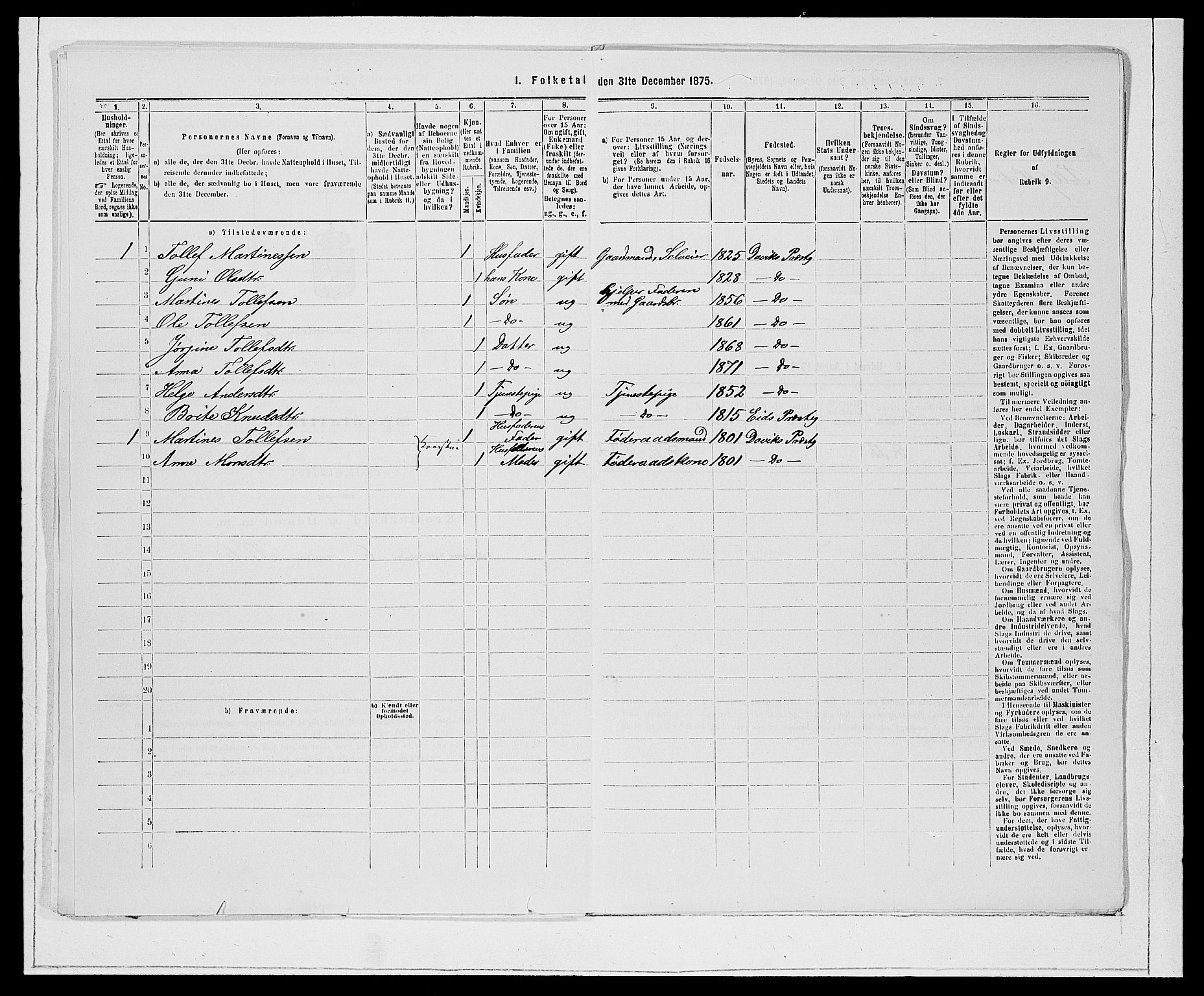 SAB, Folketelling 1875 for 1442P Davik prestegjeld, 1875, s. 42