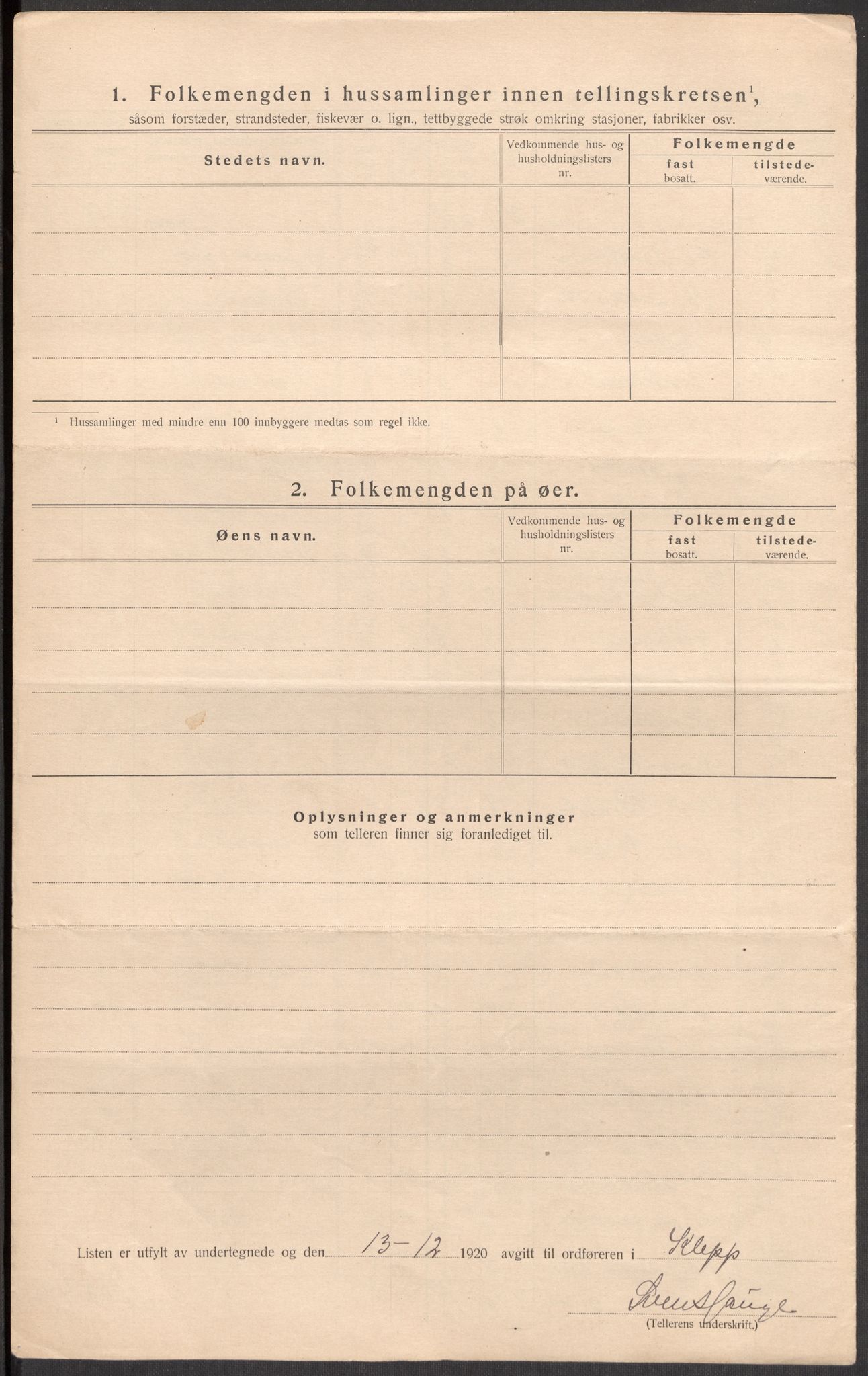 SAST, Folketelling 1920 for 1120 Klepp herred, 1920, s. 18