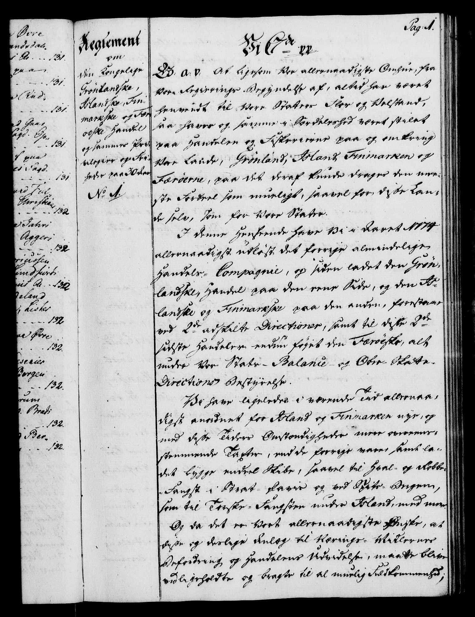 Rentekammeret, Kammerkanselliet, AV/RA-EA-3111/G/Gg/Gga/L0012: Norsk ekspedisjonsprotokoll med register (merket RK 53.12), 1781-1783, s. 1