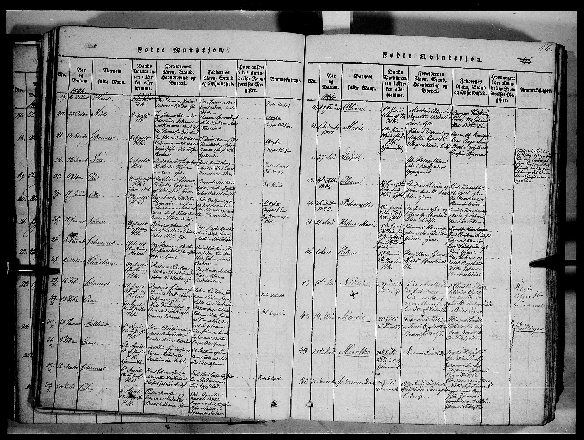 Østre Toten prestekontor, SAH/PREST-104/H/Ha/Haa/L0001: Ministerialbok nr. 1, 1828-1839, s. 46