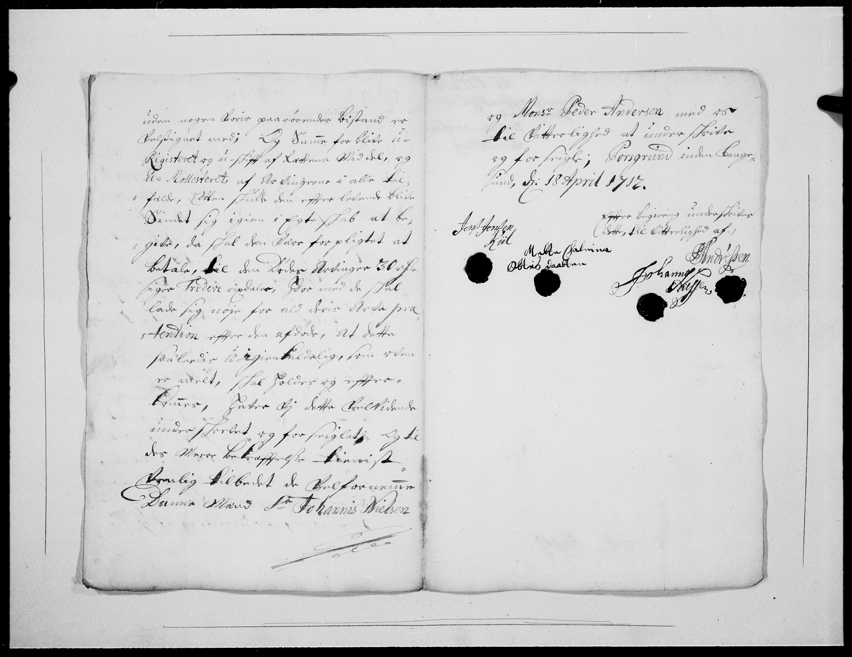 Danske Kanselli 1572-1799, AV/RA-EA-3023/F/Fc/Fcc/Fcca/L0071: Norske innlegg 1572-1799, 1712, s. 63