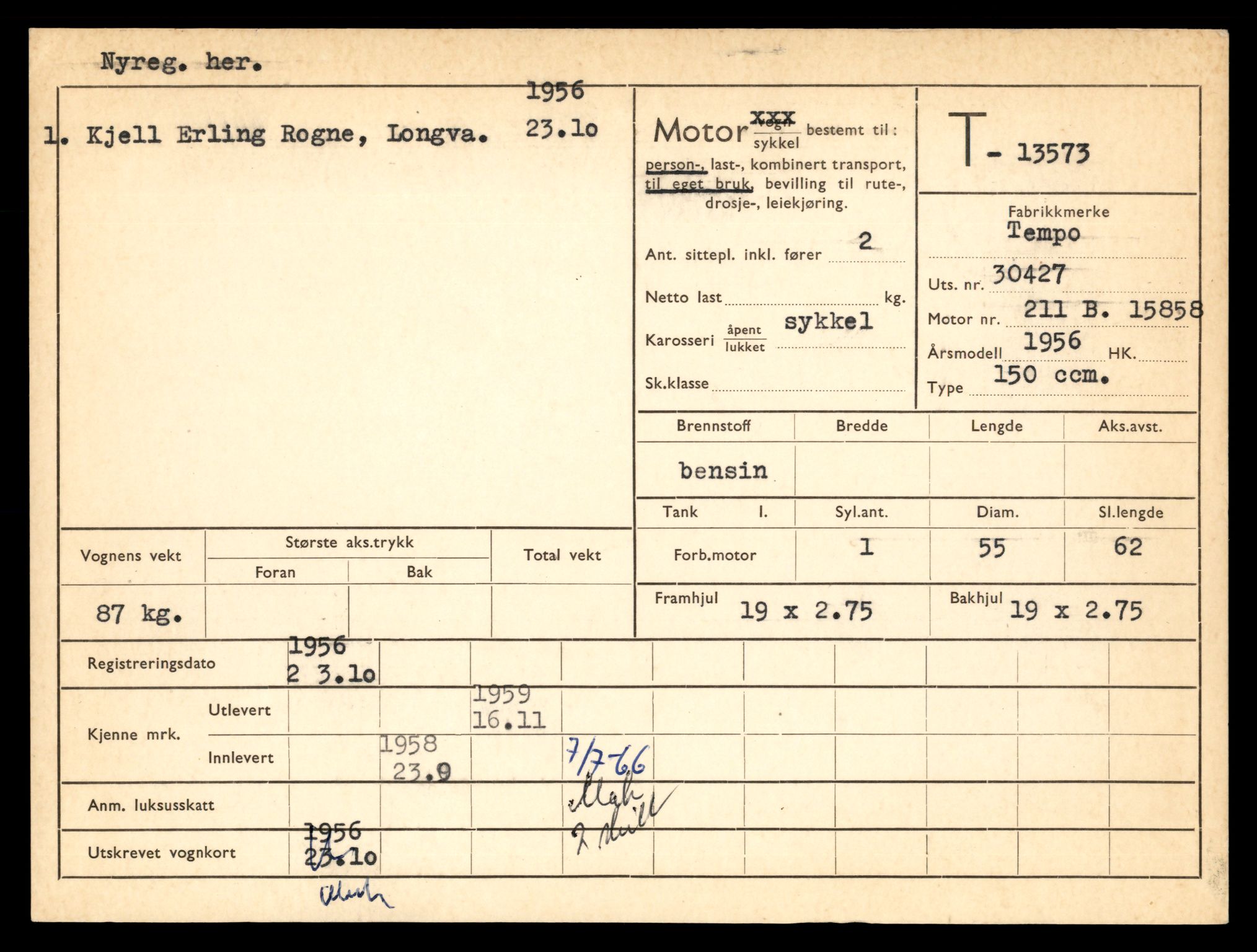 Møre og Romsdal vegkontor - Ålesund trafikkstasjon, AV/SAT-A-4099/F/Fe/L0040: Registreringskort for kjøretøy T 13531 - T 13709, 1927-1998, s. 799