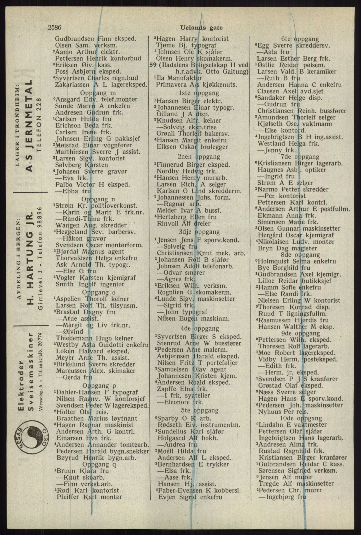 Kristiania/Oslo adressebok, PUBL/-, 1941, s. 2586